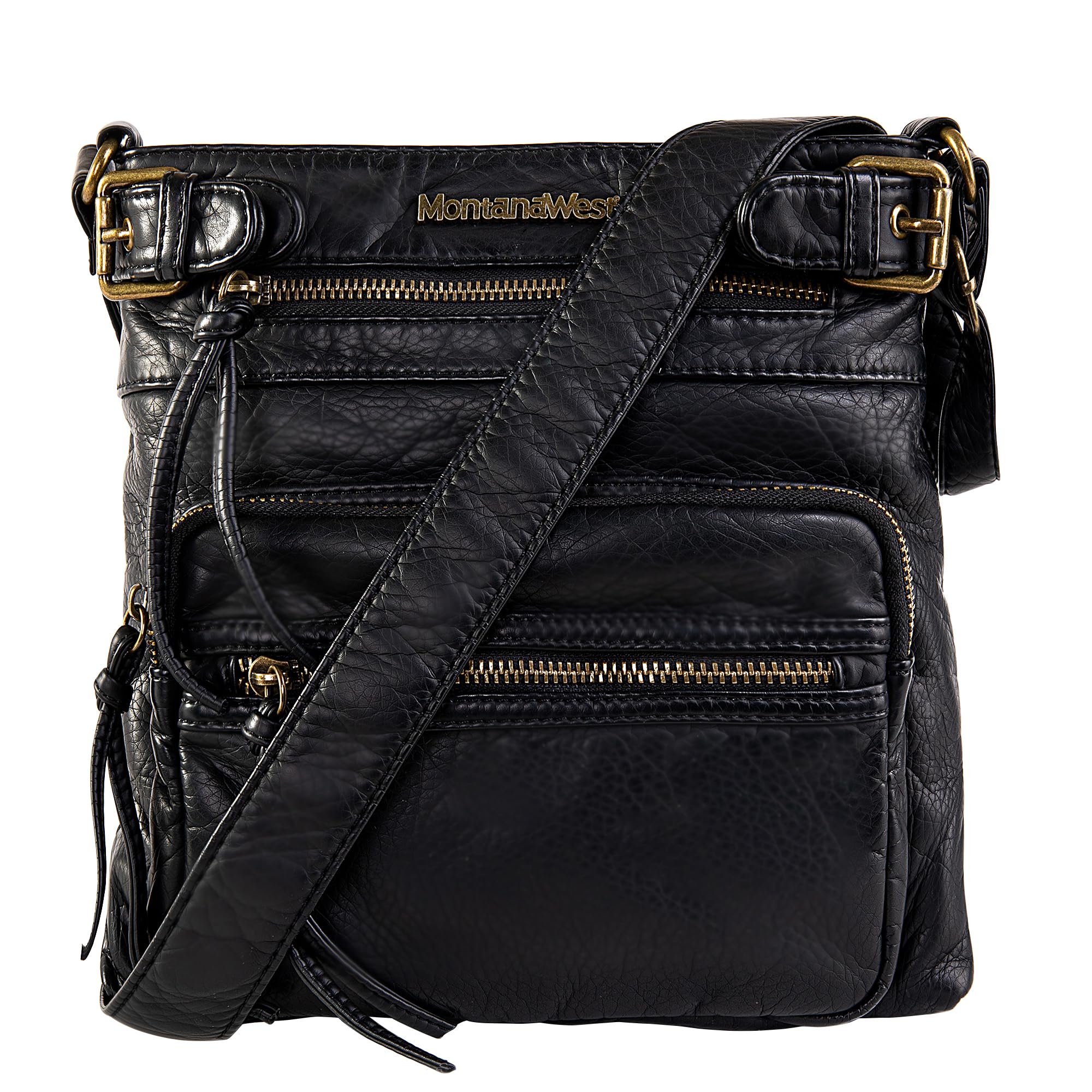 Montana West Crossbody Bag for Women Multi Pocket Shoulder Medium Travel Purses Ultra Soft Washed Leather thumbnail 1