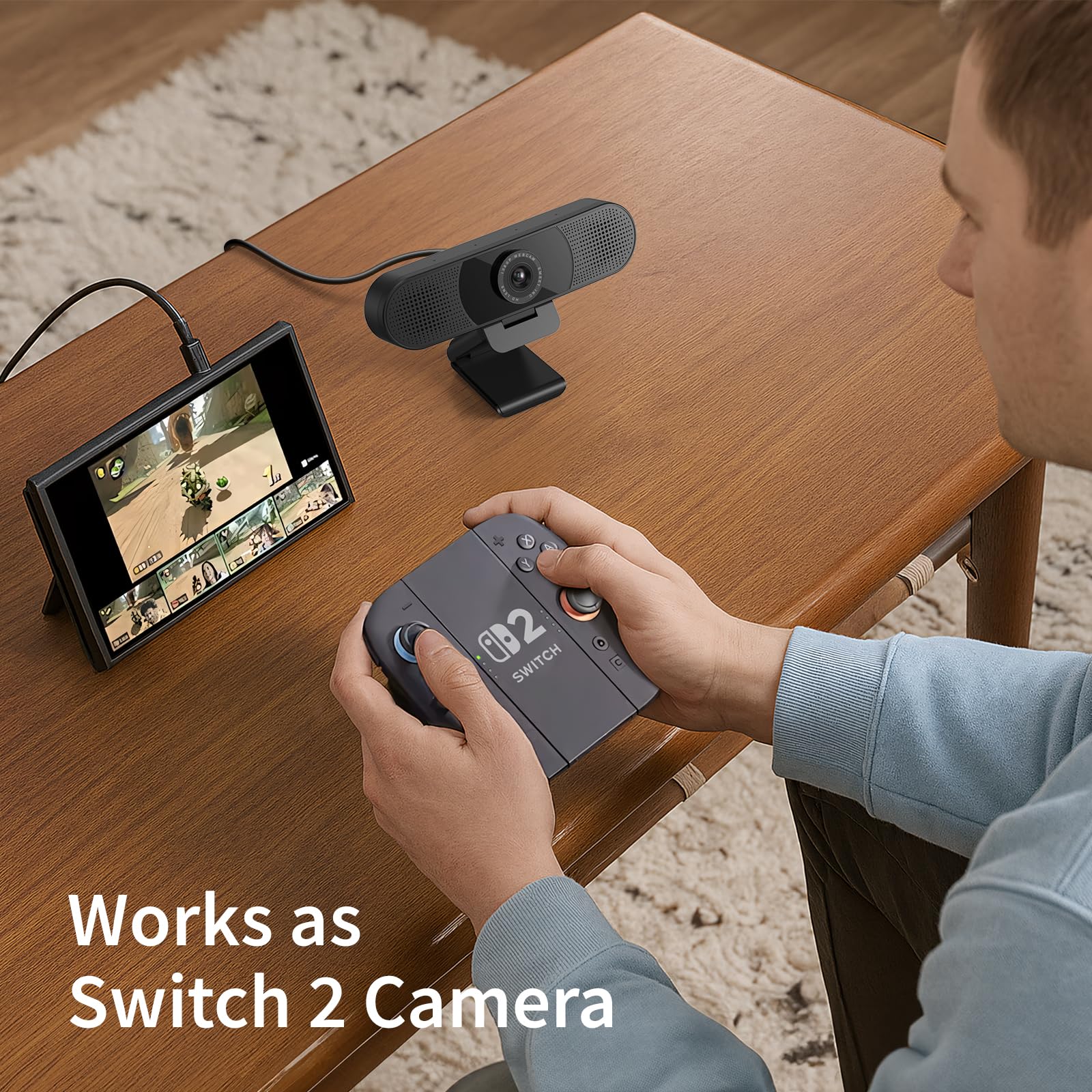 EMEET  Webcam with Microphone, C960 Web Camera, 2 Mics Streaming Webcam, 90°FOV Computer Camera, Plug and Play USB Web Cam for Online Calling/Conferencing, Zoom/Teams/Facetime/YouTube, Laptop/PC