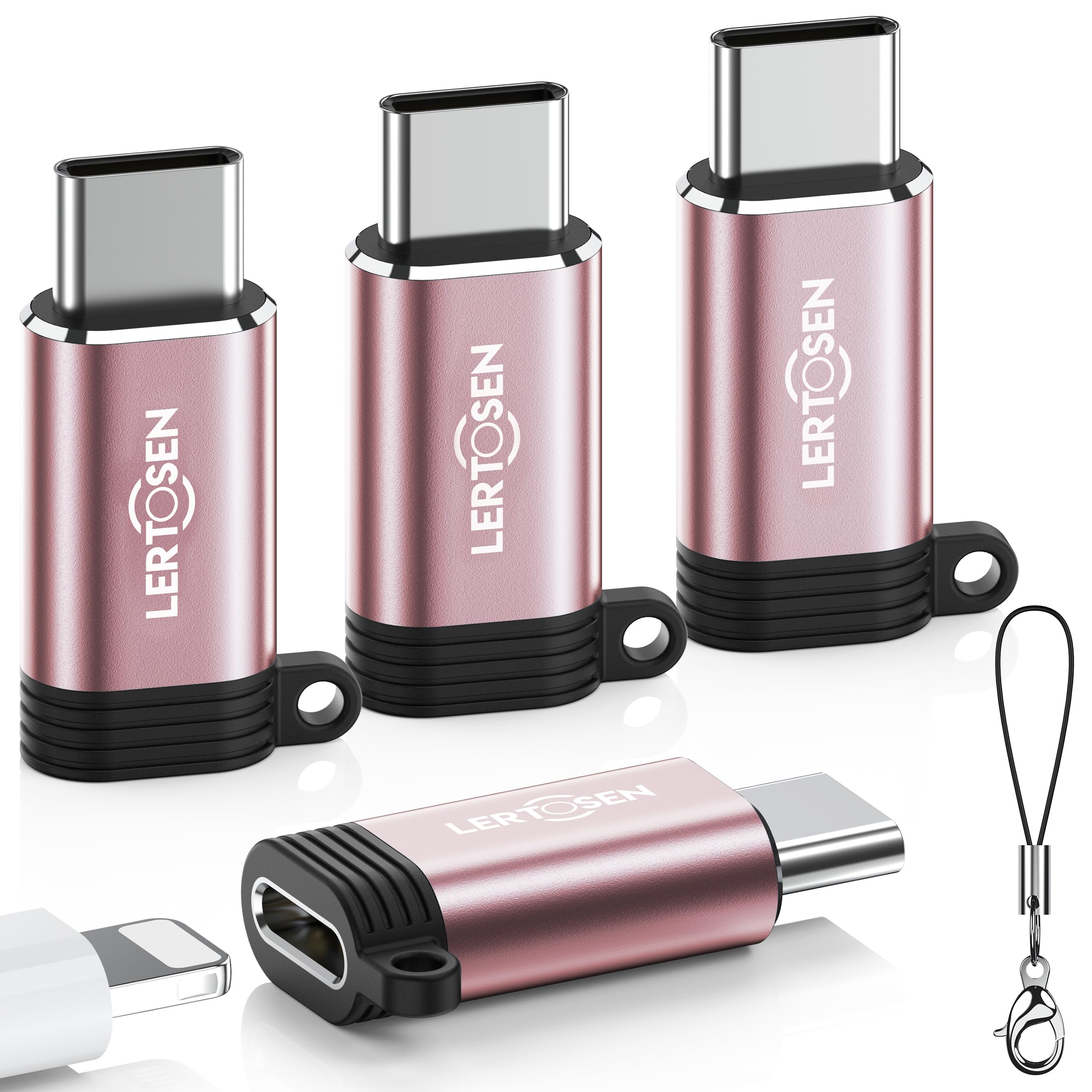 4 Pack Lightning to USB C Adapter for iPhone 15/16 Pro Max/Plus,Samsung S24,iPad Air,Fast Charging & Data Transfer,Type C Charger Connector Cable,Not for Audio/Headphone/OTG,for iPhone 16/15 Charger thumbnail 1