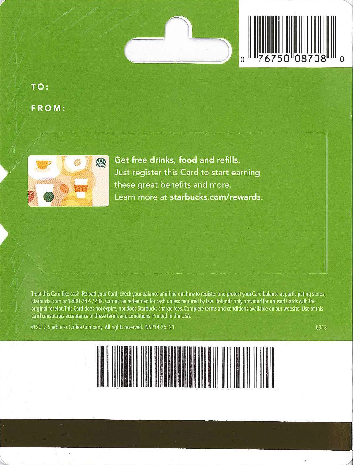 Starbucks Gift Card: 50 Traditional