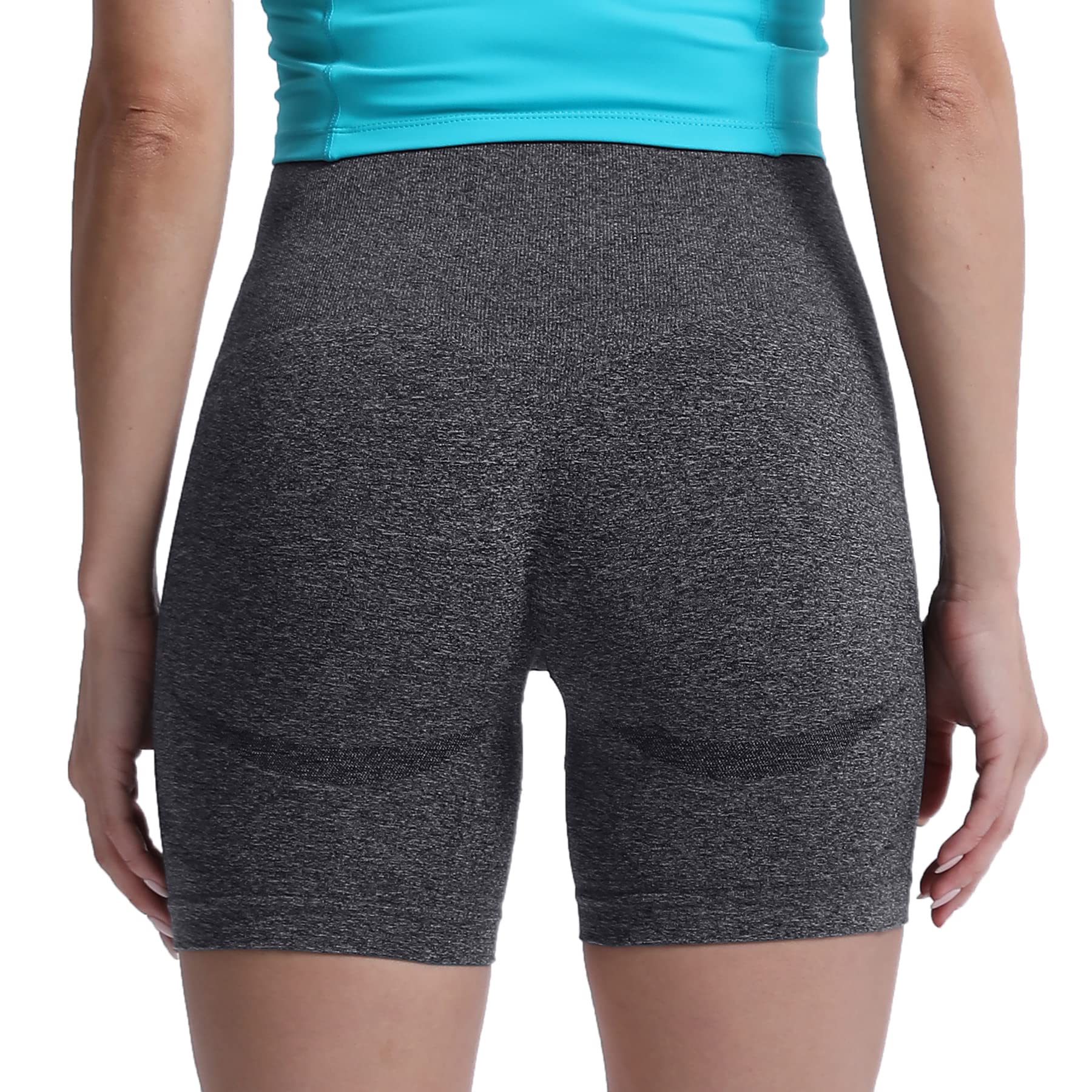 Aoxjox Contour Seamless Shorts for Women High Waist Workout Gym Biker Booty Running Yoga Short thumbnail 4