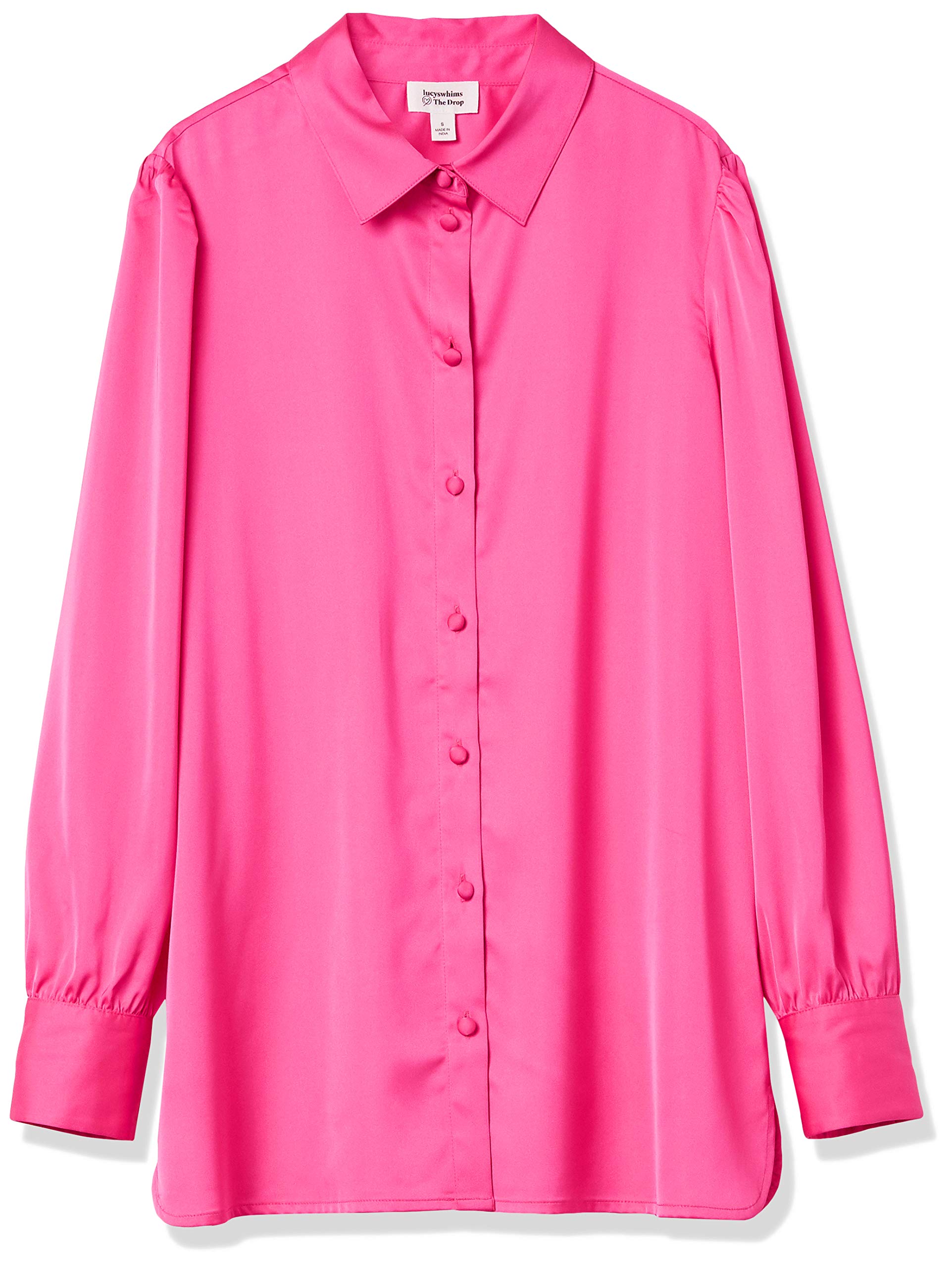 The Drop Women's @Lucyswhims Long-Sleeve Button-Down Stretch Satin Shirt thumbnail 6