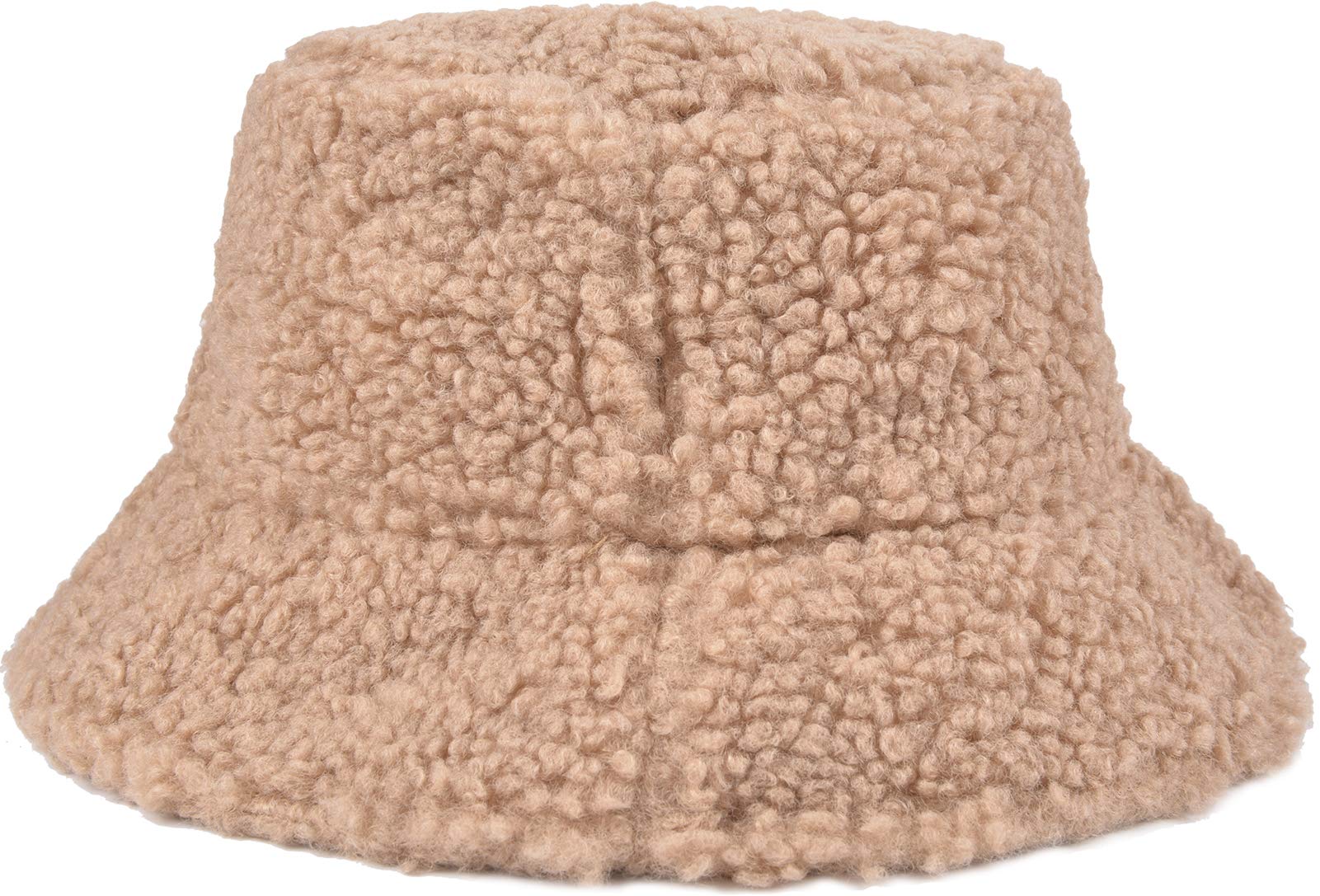 ChezAbbey Faux Fur Bucket Hat, Fuzzy Furry Winter Warm Fisherman Cap, Fluffy Teddy Sherpa Clothe Hats for Women Men Girls thumbnail 2
