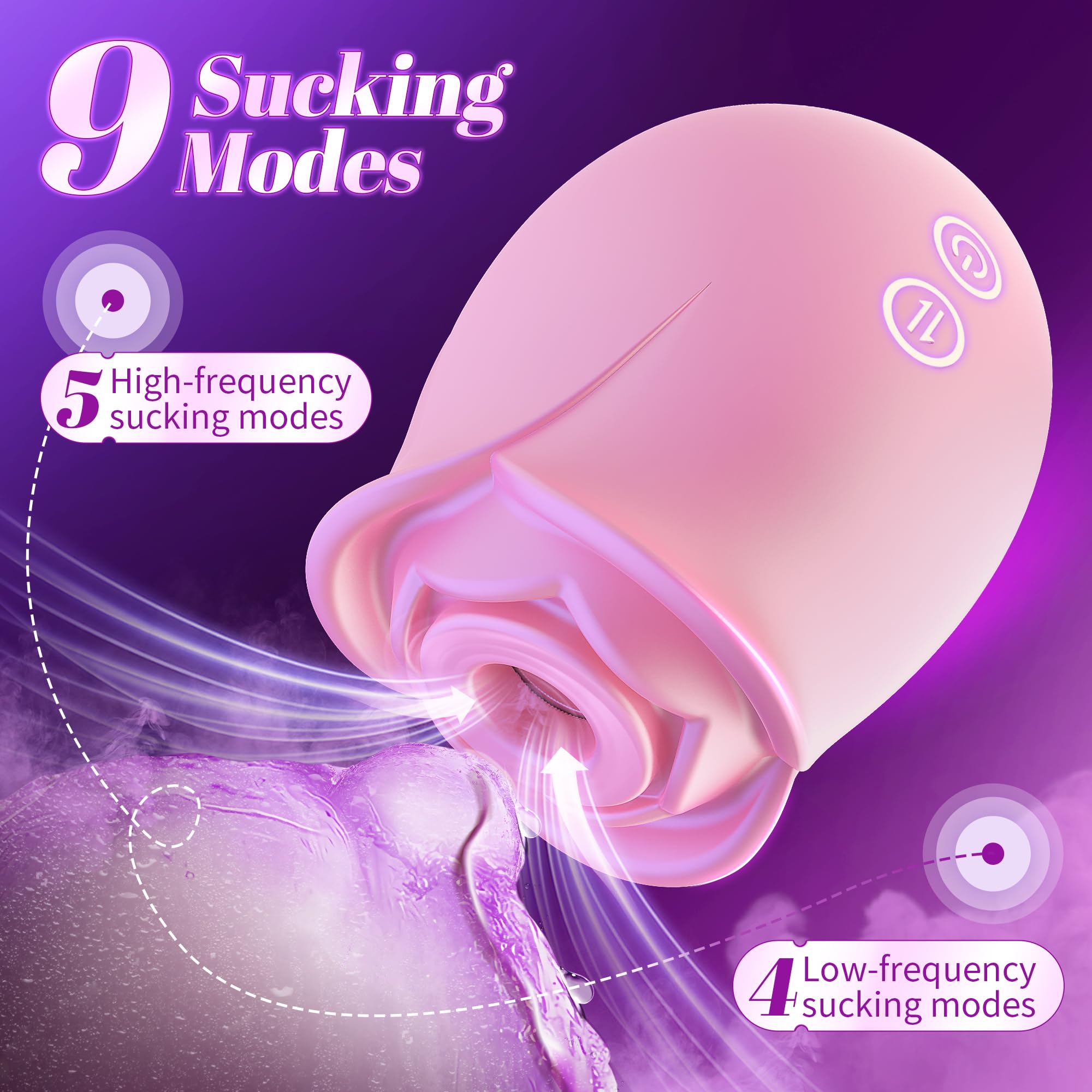 Rose Sex Toy Vibrator Adult Sex Toys Women Sucking Vibrater Adult Toys Nipple Toys G Spot Clitoral Vibrator Rose Sexual Stimulation Device Anal Dildo with 5 Sucking Modes Female Couples: Soft Pink