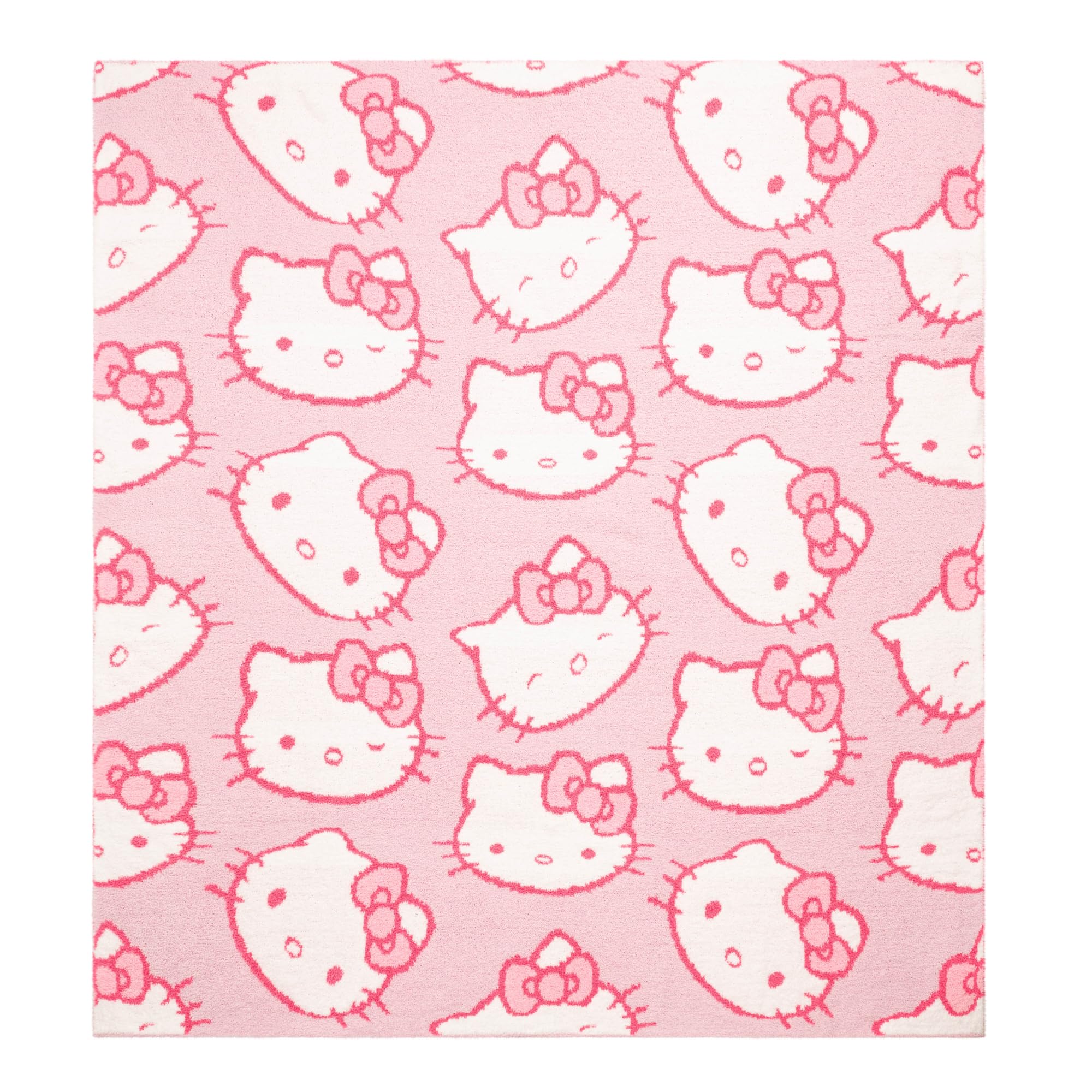 Jay Franco Hello Kitty Feather Knit Fluffy Throw Blanket - Pink Fuzzy Blanket Measures 50 x 60 Inch - Super Soft Lightweight Bedding