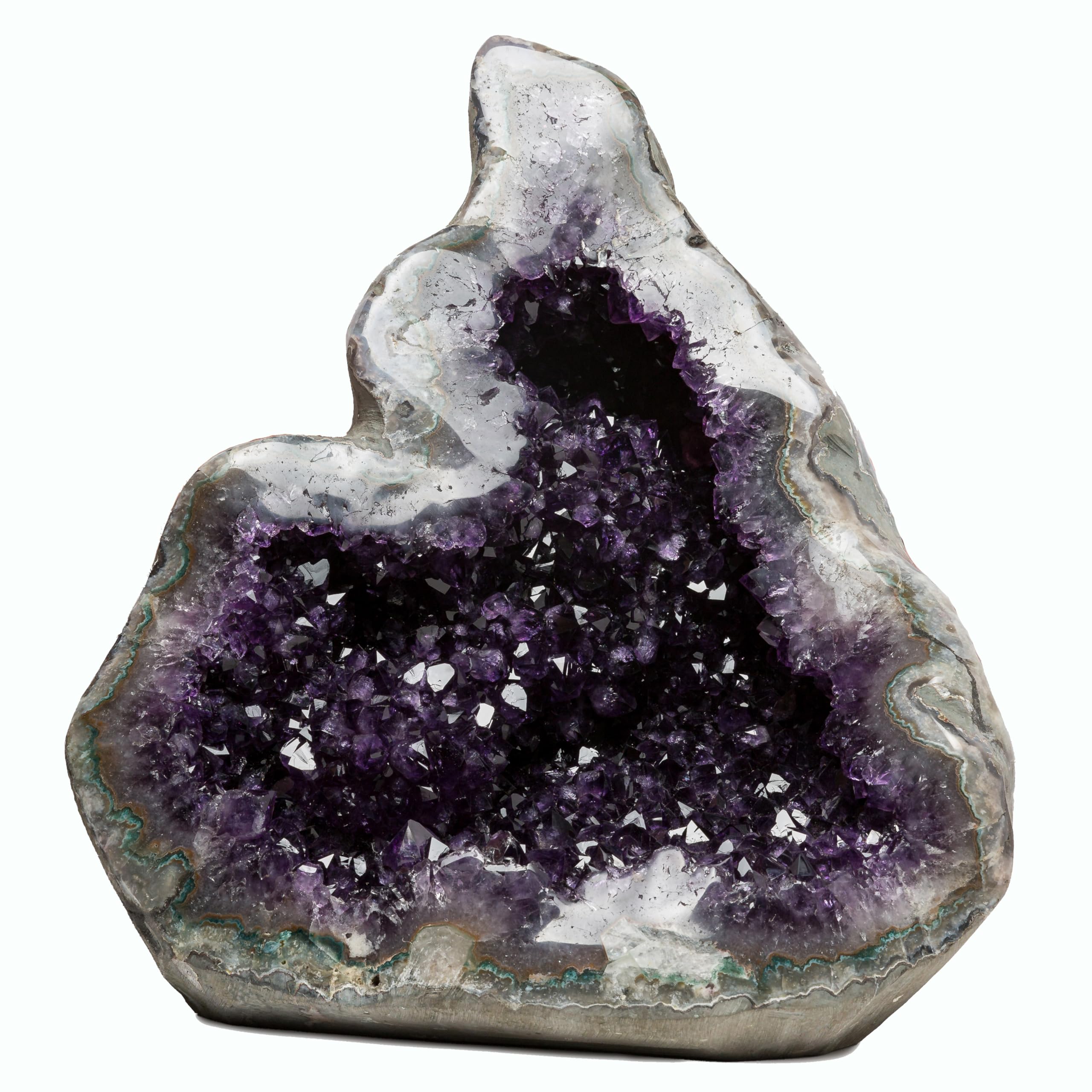 EMPORION Large Natural Amethyst (10 lb to 12.5 lb) Crystal Clusters Stone from Uruguay Raw Geode Quartz - Deep Purple Color thumbnail 1