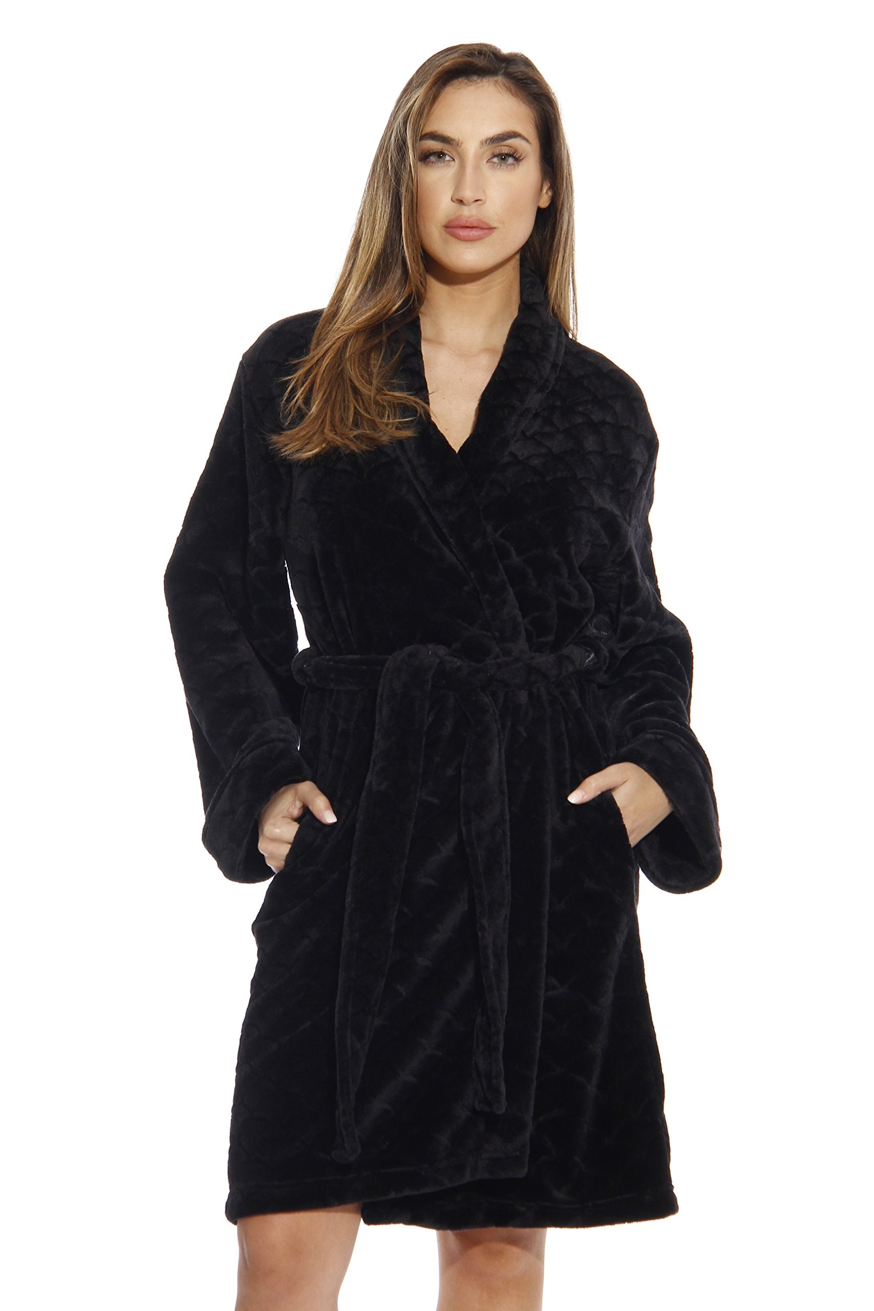 Just Love Kimono Robe Bath Robes for Women: 1X Black