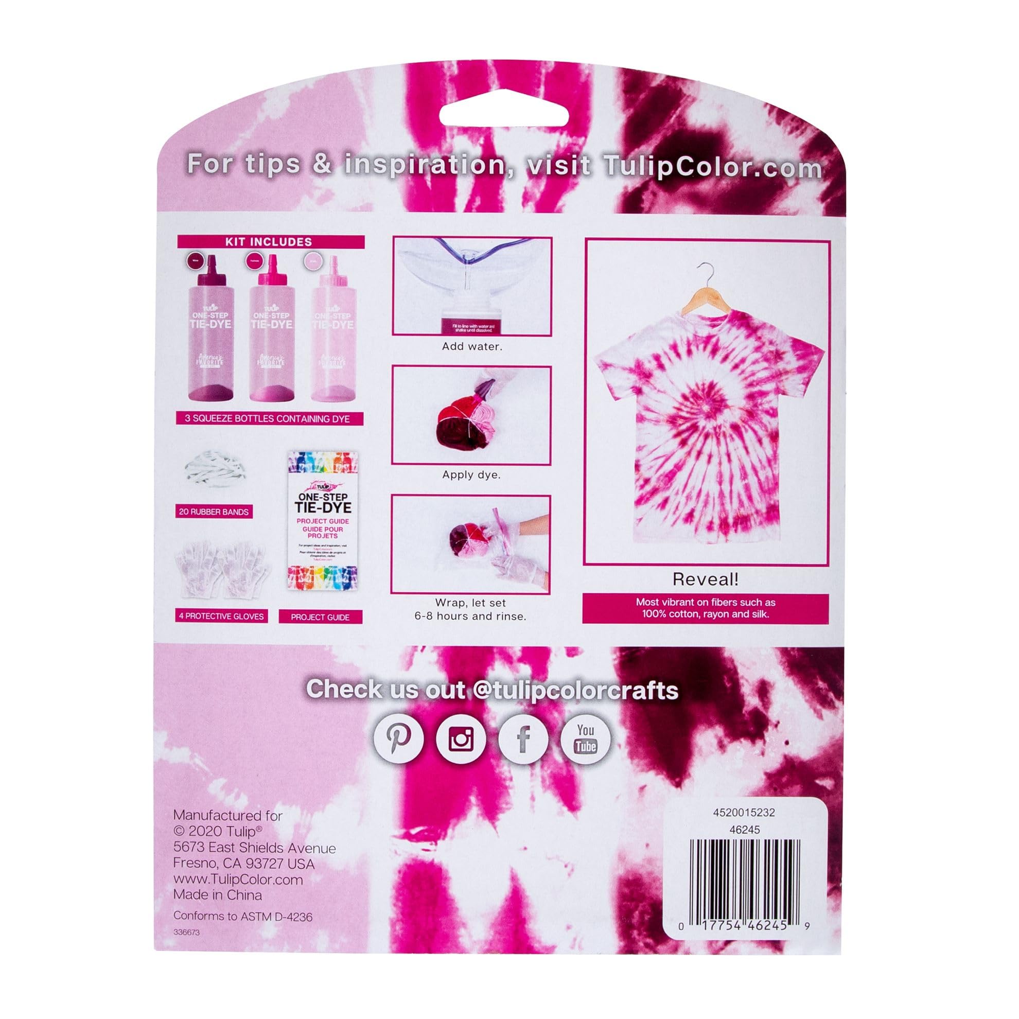 Tulip One-Step Tie-Dye 3-Color Kit Cherry: Blossom