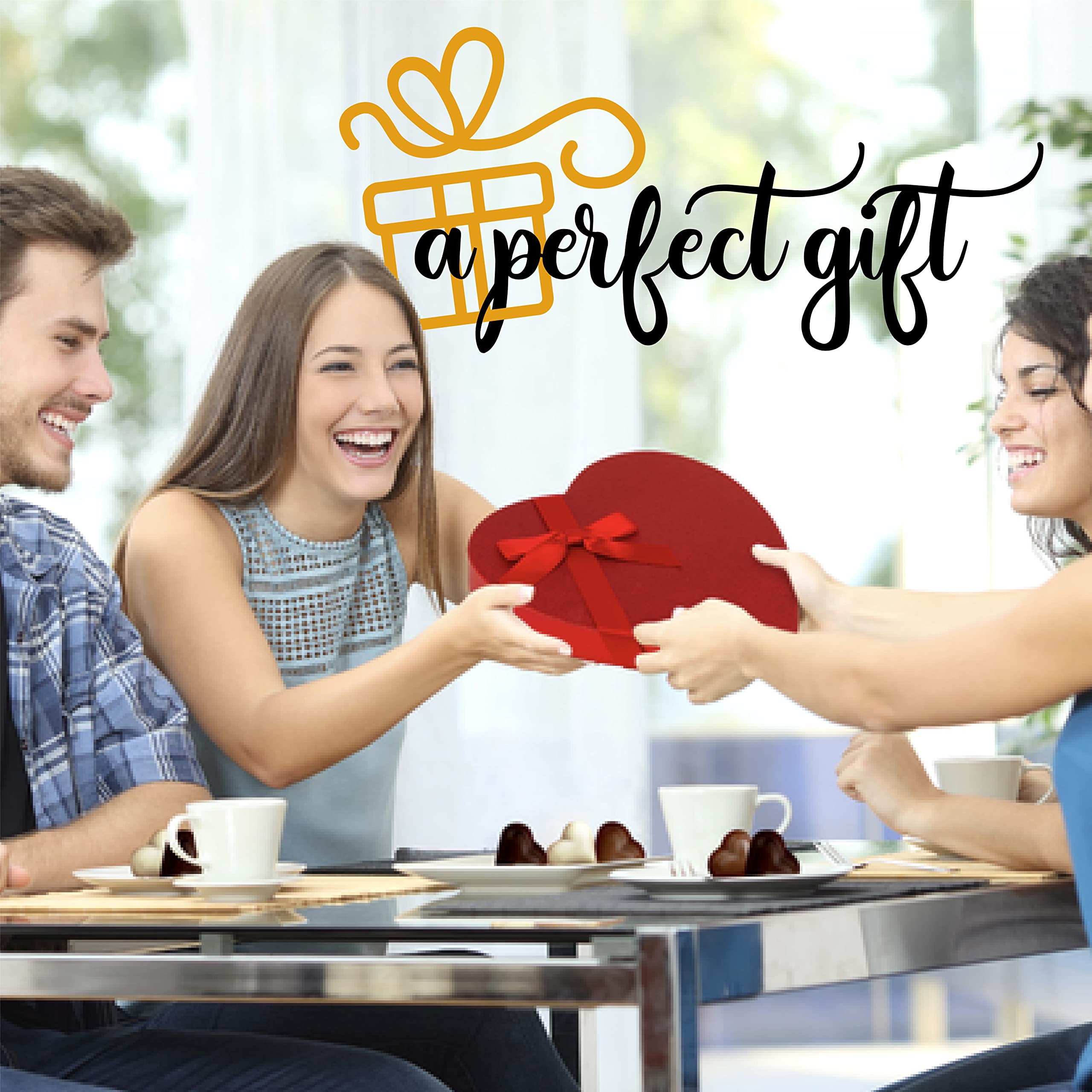 Valentines Chocolate Candy, Valentines Day Assorted Gourmet Belgian Heart Chocolate Truffles, Gifts for Him and Her in Elegant Red Heart Gift Box. Milk, Dark, Strawberry, 6 Flavors with 24 Treats