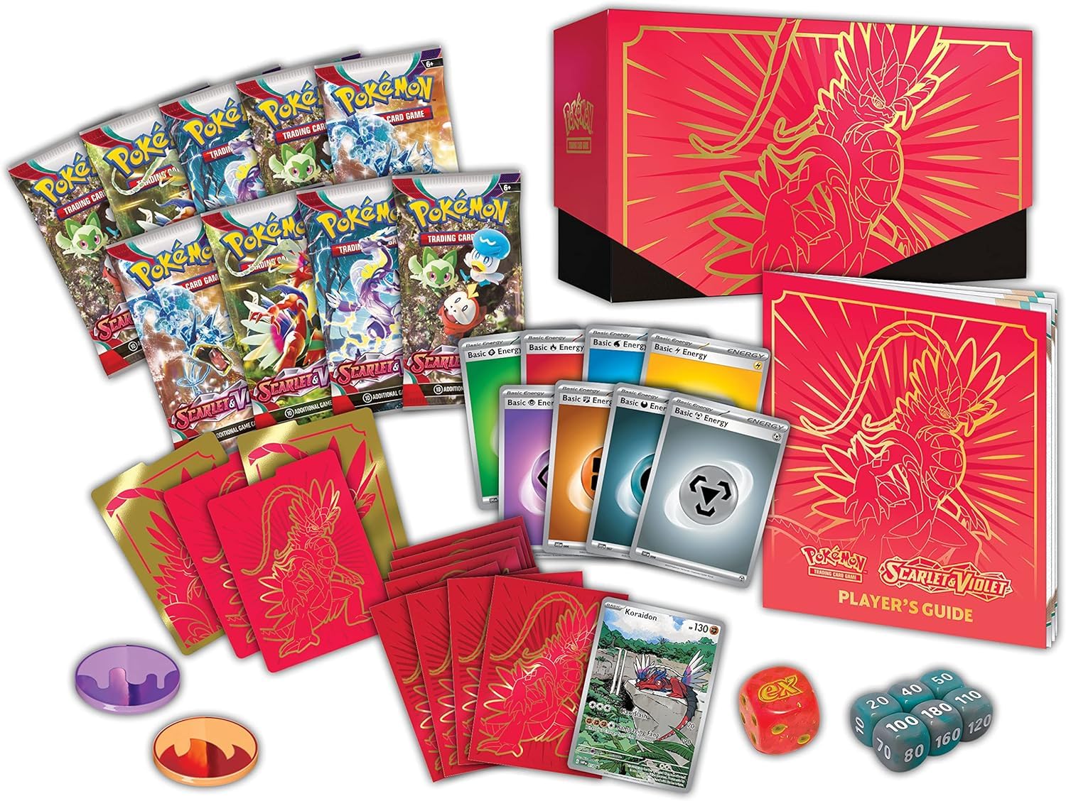 Pokémon TCG: Scarlet & Violet Elite Trainer Box (Miraidon Purple or Koraidon Red, ): Random Color