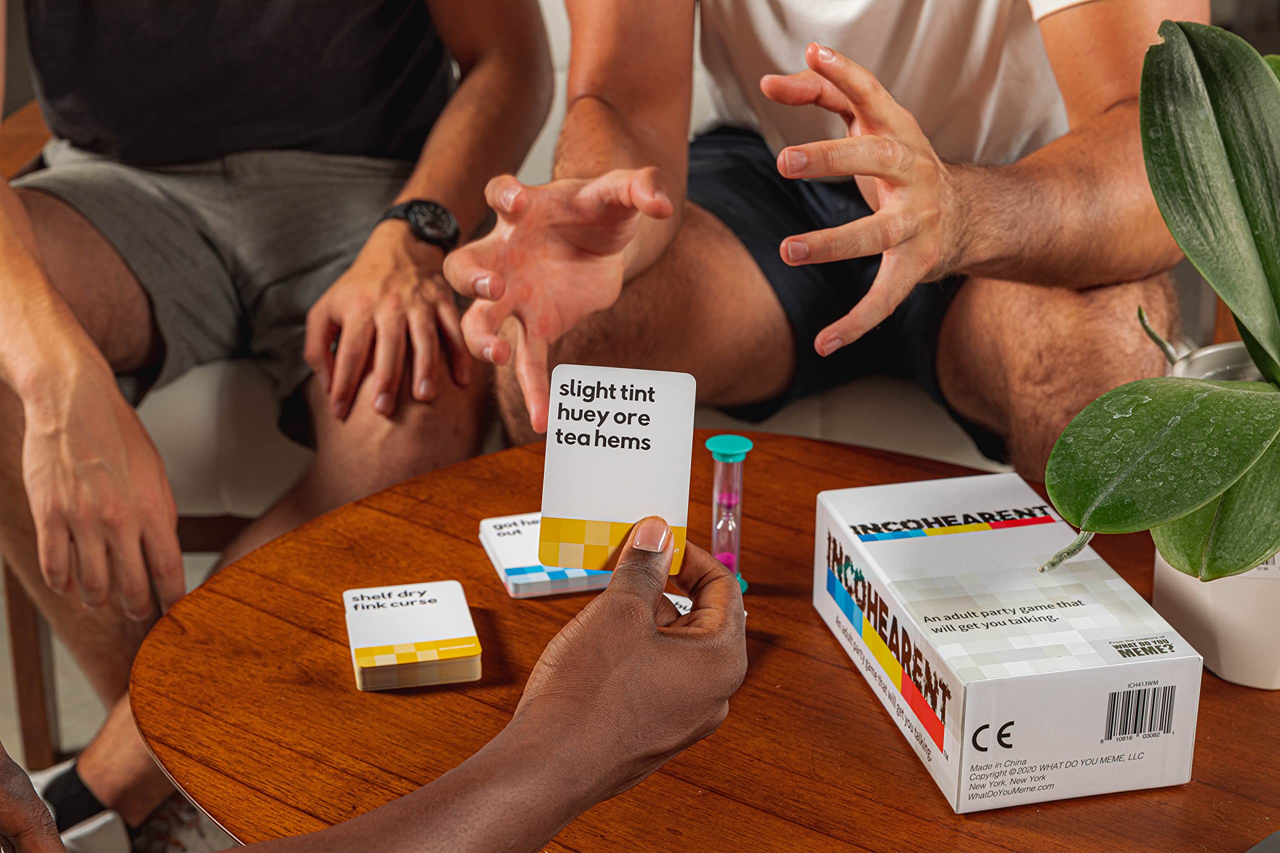 WHAT DO YOU MEME? Incohearent, The Guess The Gibberish Party Game by Relatable, A Funny Card Game for Adults, Great for Game Night Games, Includes 400 Cards, Instructions, and 1 Sand Timer