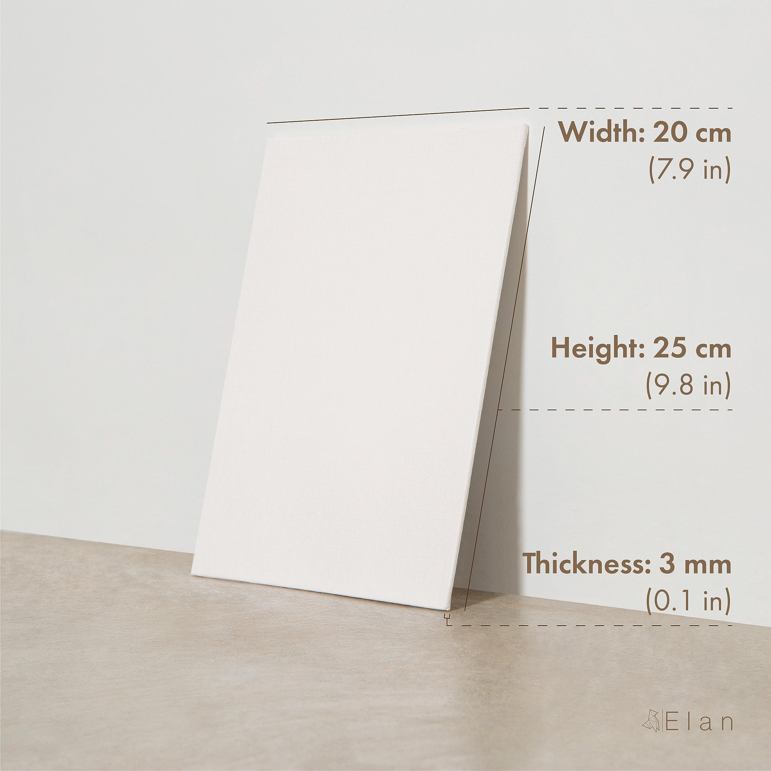 Elan Cotton Canvas Panels 8x10, 12-Pack Canvas Boards for Painting, Painting Canvas, Canvases for Painting, Art Board Bulk, Art Canvas Board, Blank Canvas Panel, Plain Canvas Board Art Canvas Panels: 8x10"