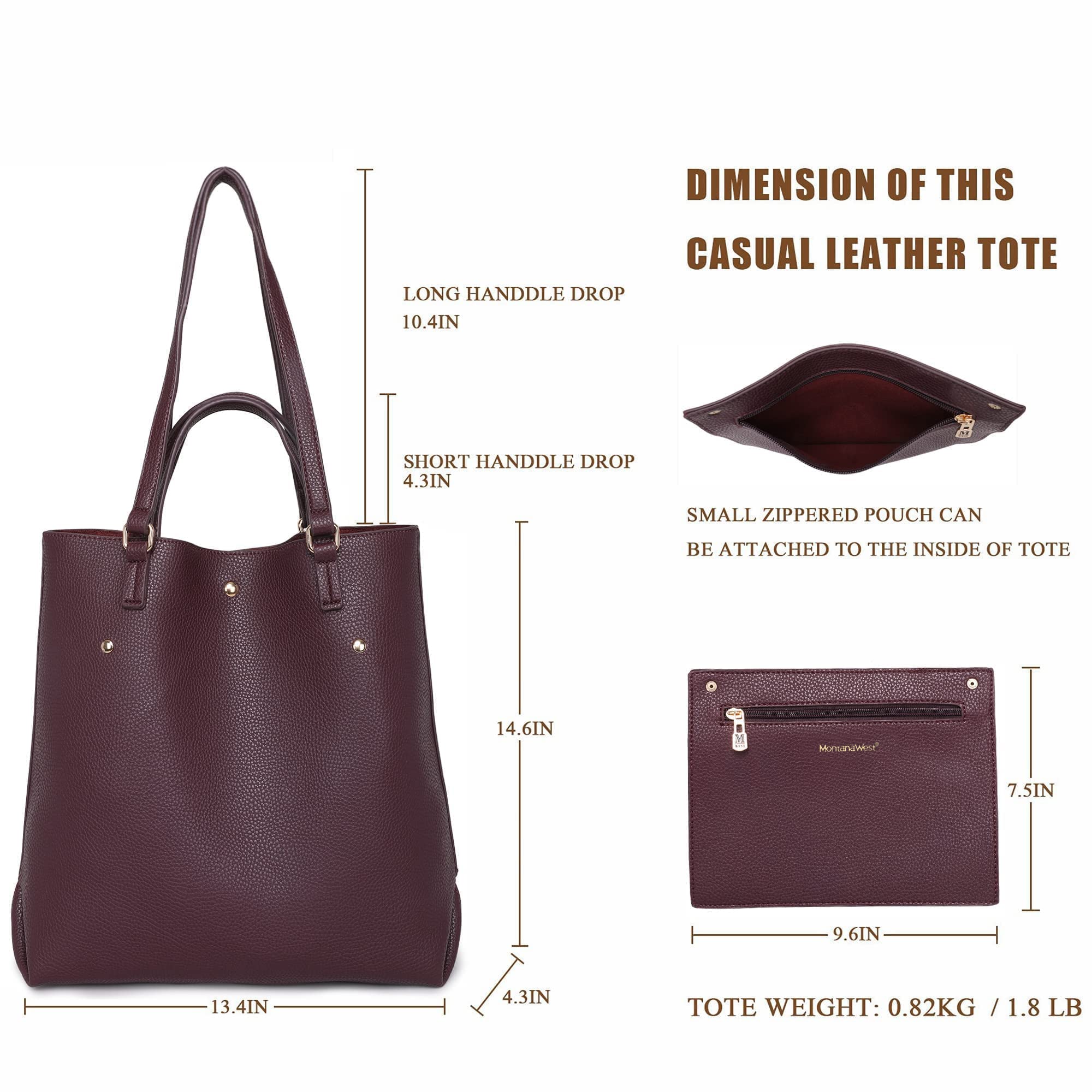 Montana West Tote Bag for Women Purses and Handbags Top Handle Satchel Bag Large Shoulder Handbag thumbnail 6
