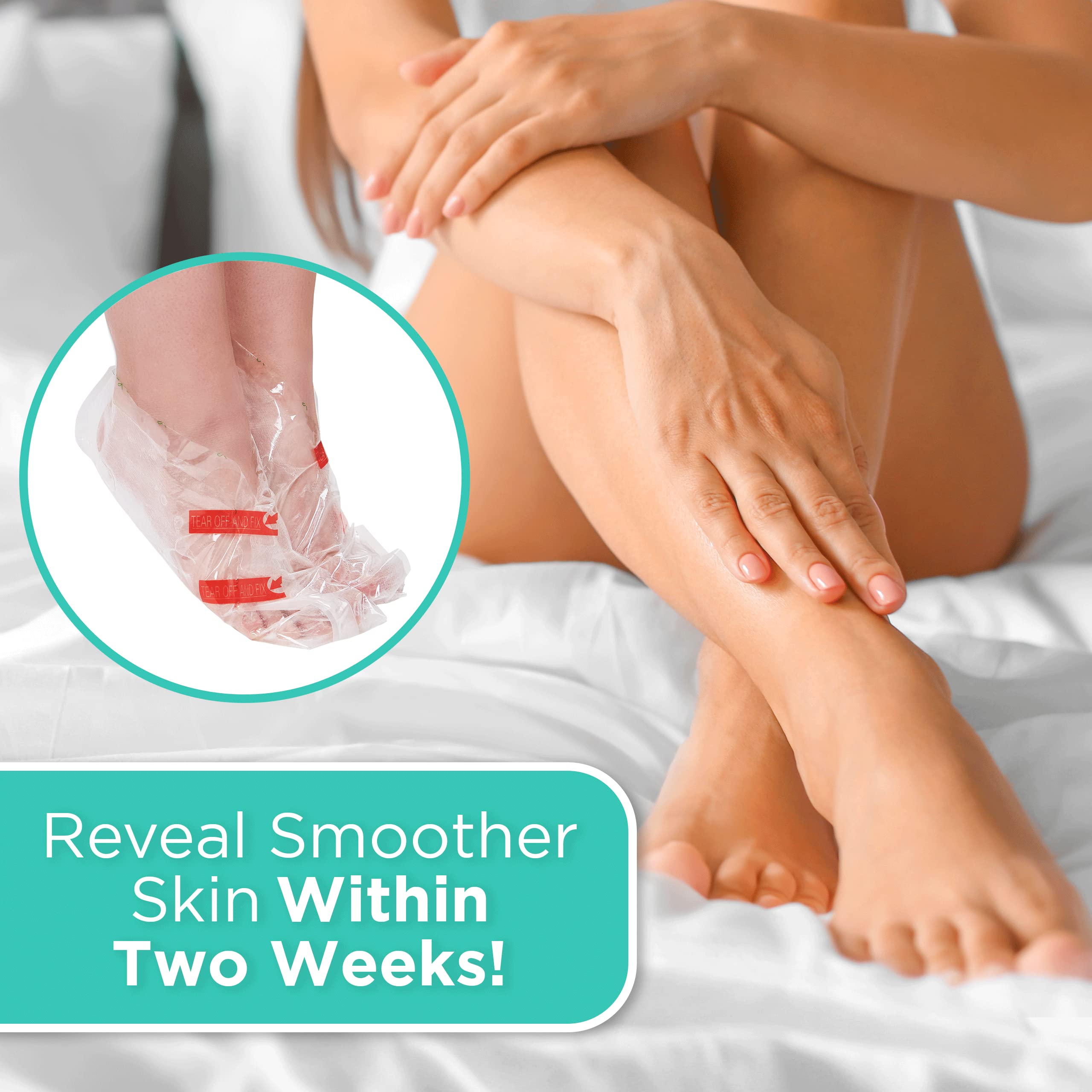 DERMORA Foot Peel Mask - 2 Pack of Regular Size Skin Exfoliating Foot Masks for Dry, Cracked Feet, Callus, Dead Skin Remover for Baby Soft Feet, Coconut Scent
