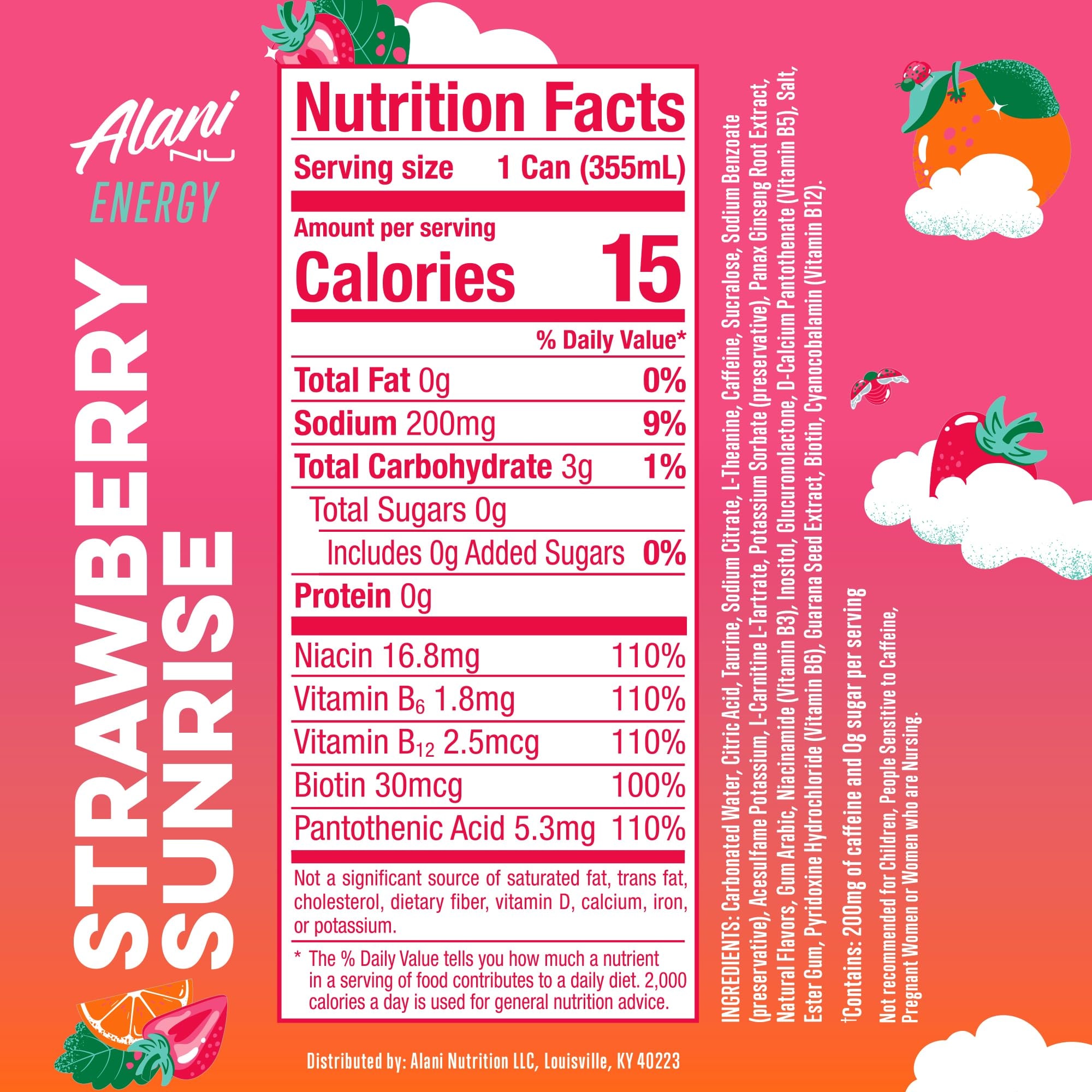 Alani Nu  Sugar Free, Low Calorie Energy Drinks | 200mg Caffeine | Pre Workout Performance with Antioxidants | Biotin B Vitamins | Zero Sugar | 15 Calories or Less | 12 Fl Oz Cans (24 Pack) - Image 2