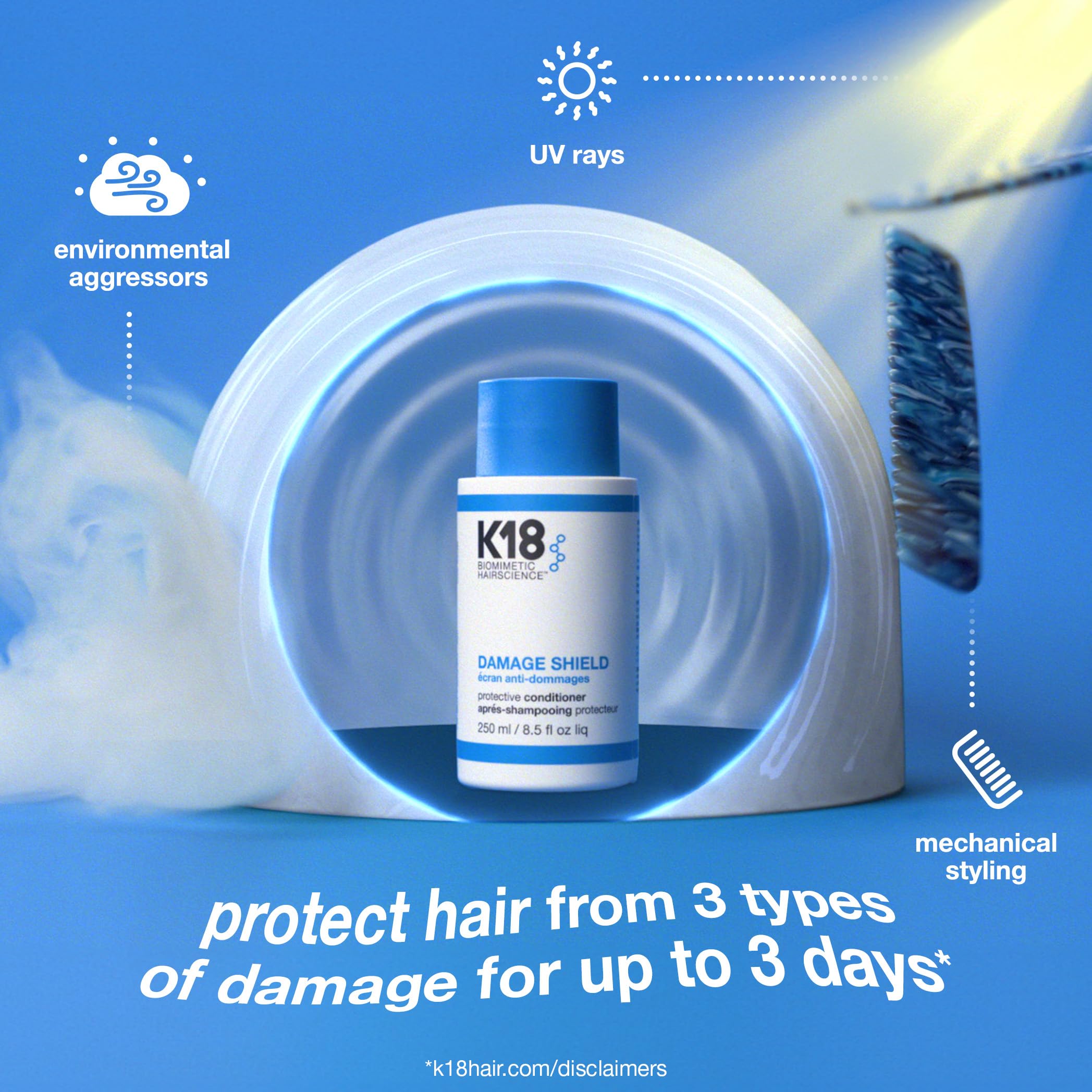 K18 Damage Shield Protective Conditioner, Protects Hair from Daily Damage, Improves Strength & Shine, 8.5 Fl Oz: K18 Damage Shield Protective Conditioner, Protects Hair from Daily Damage, Improves Strength & Shine, 8.5 Fl Oz