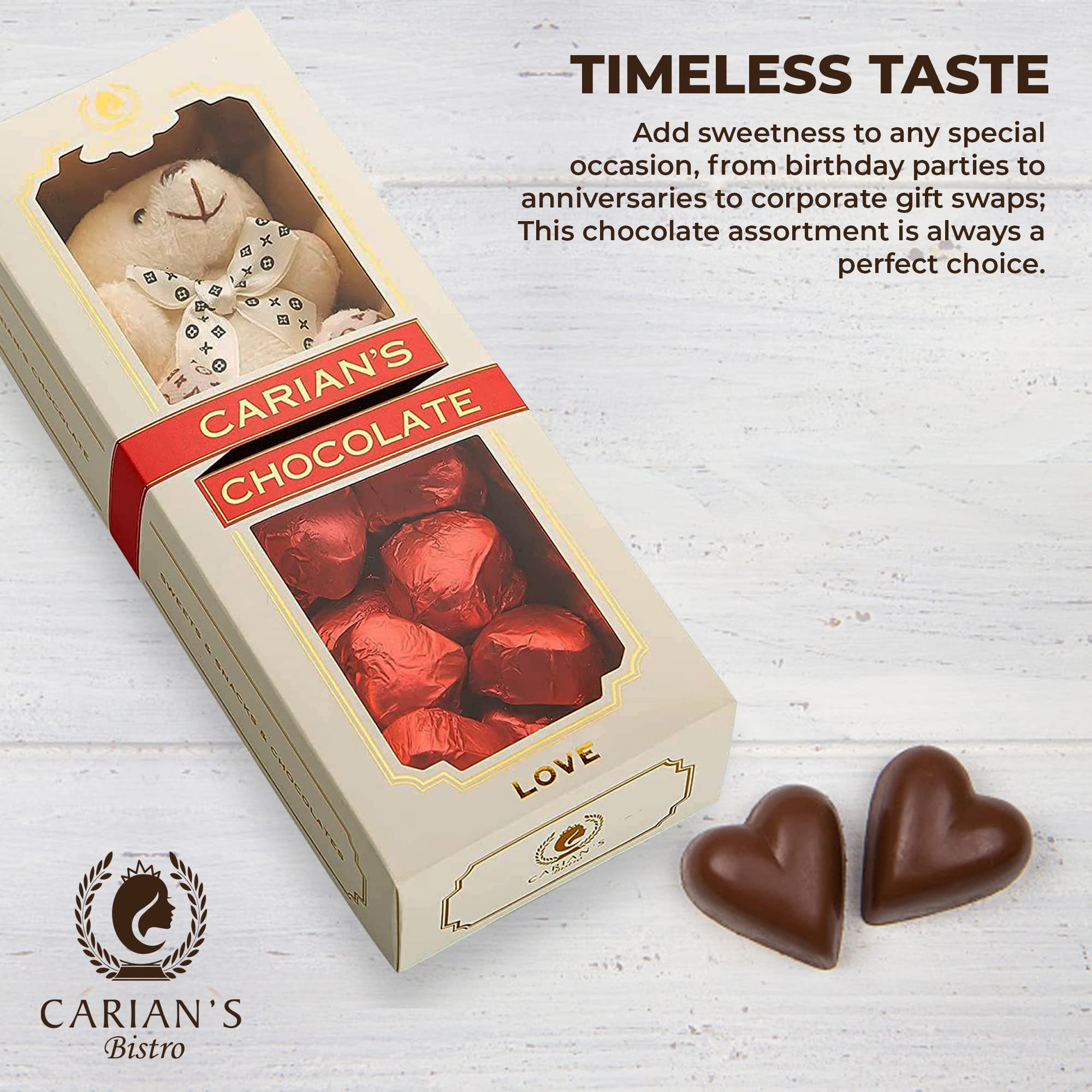 CARIANS Mother's Day Chocolatier Assorted Gourmet Chocolate Gift Box, Dark, Milk, White Chocolates Truffles, Treats for Thank you, Anniversary