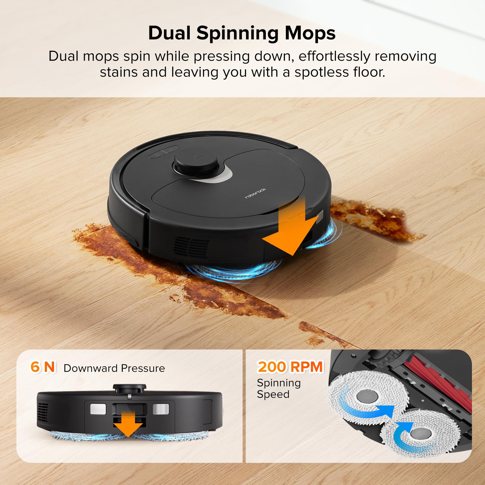 roborock Q Revo Robot Vacuum and Mop, Auto-Drying, Auto Mop Washing, Dual Spinning Mops, Auto Mop Lifting, Self-Refilling, Self-Emptying, Reactive Tech Obstacle Avoidance, 5500Pa Suction, White: Qrevo 2R3W