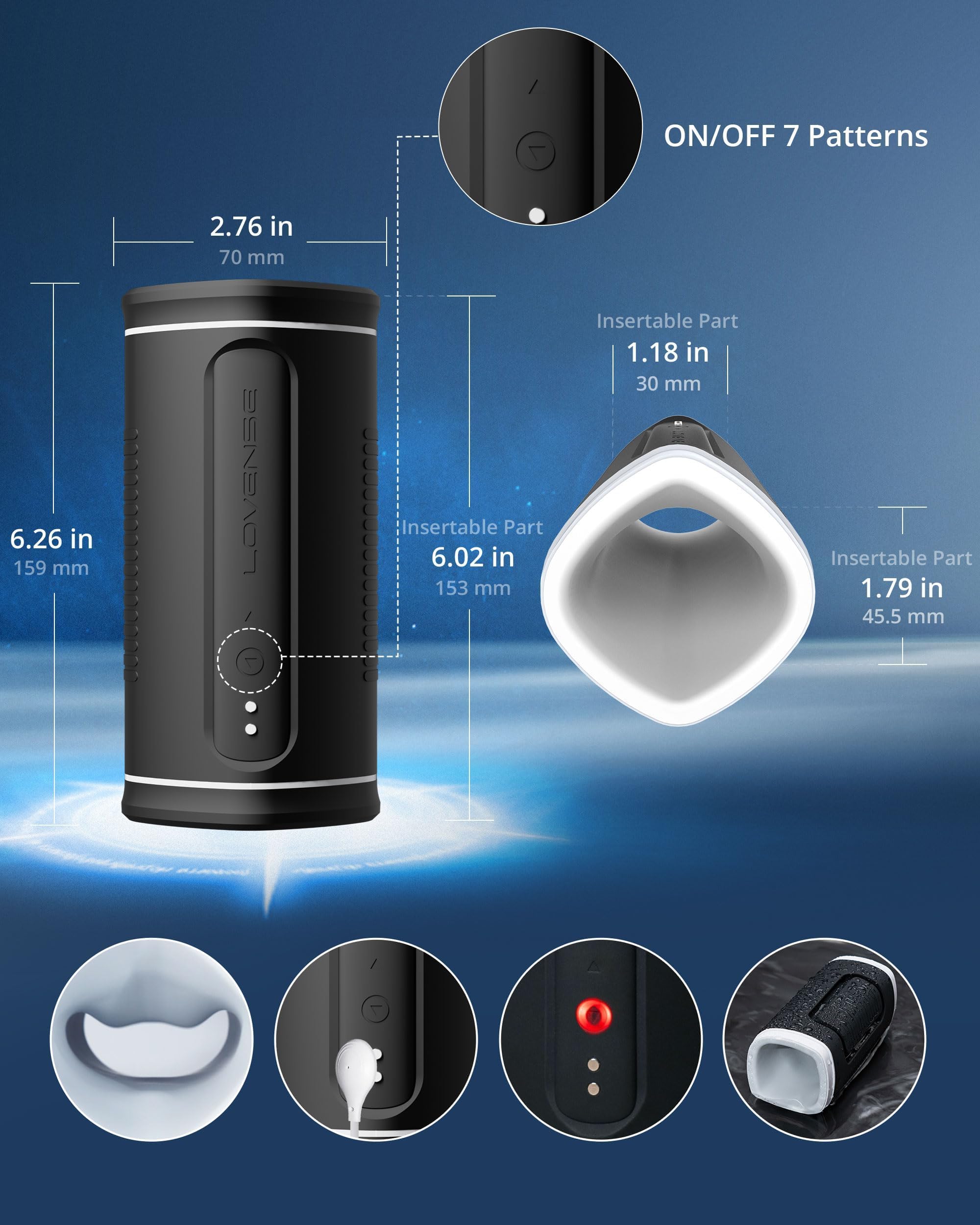 LOVENSE Calor Male Masturbator, Automatic Male Masturbator Cup with 7 Thrusting Rotating for Penis Stimulation, Electric Masturbation Toy, Blowjob Stroker Adult Sex Toys for Men