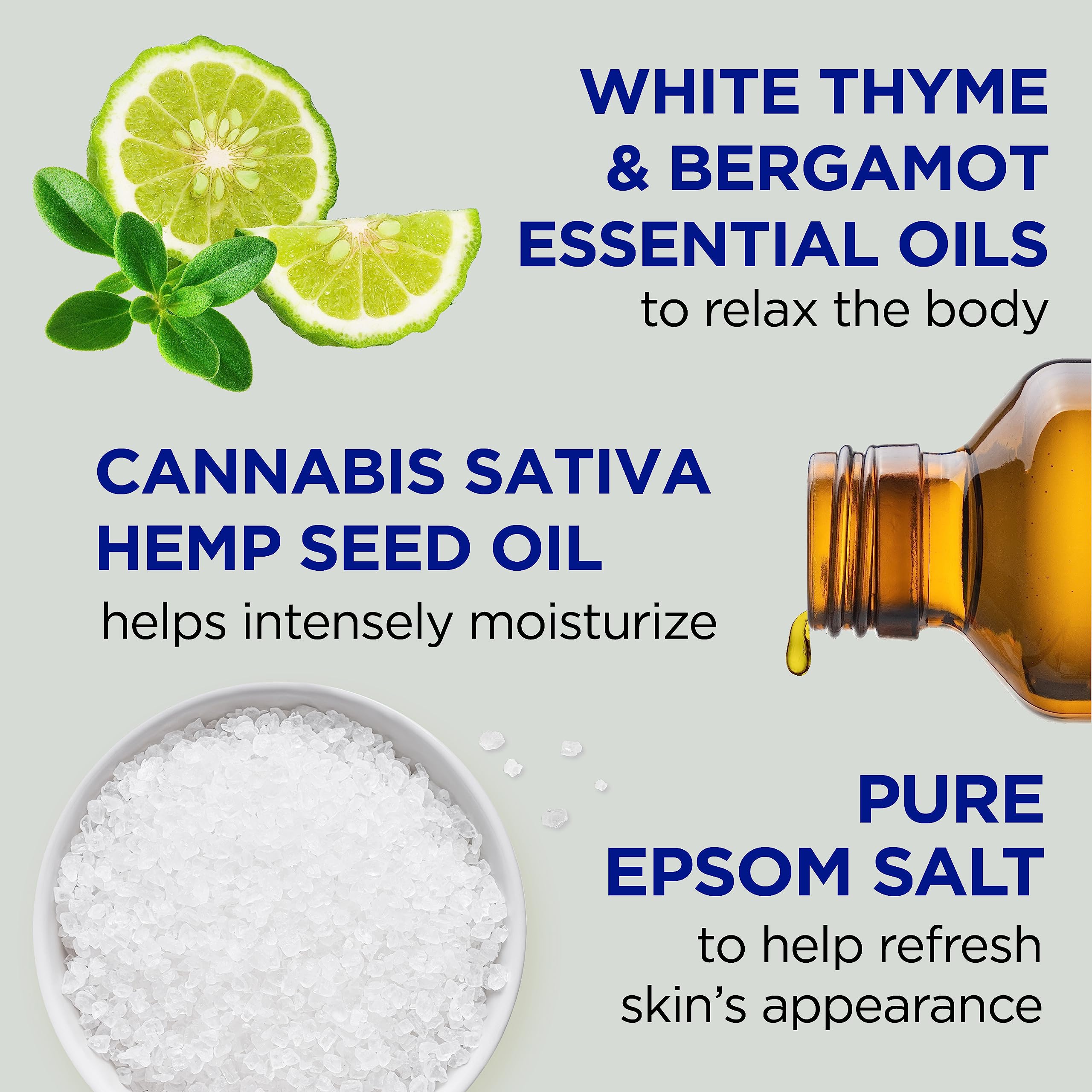 Dr Teal's Foaming Bath with Pure Epsom Salt, Cannabis Sativa Hemp Seed Oil, 34 fl oz (Pack of 4)
