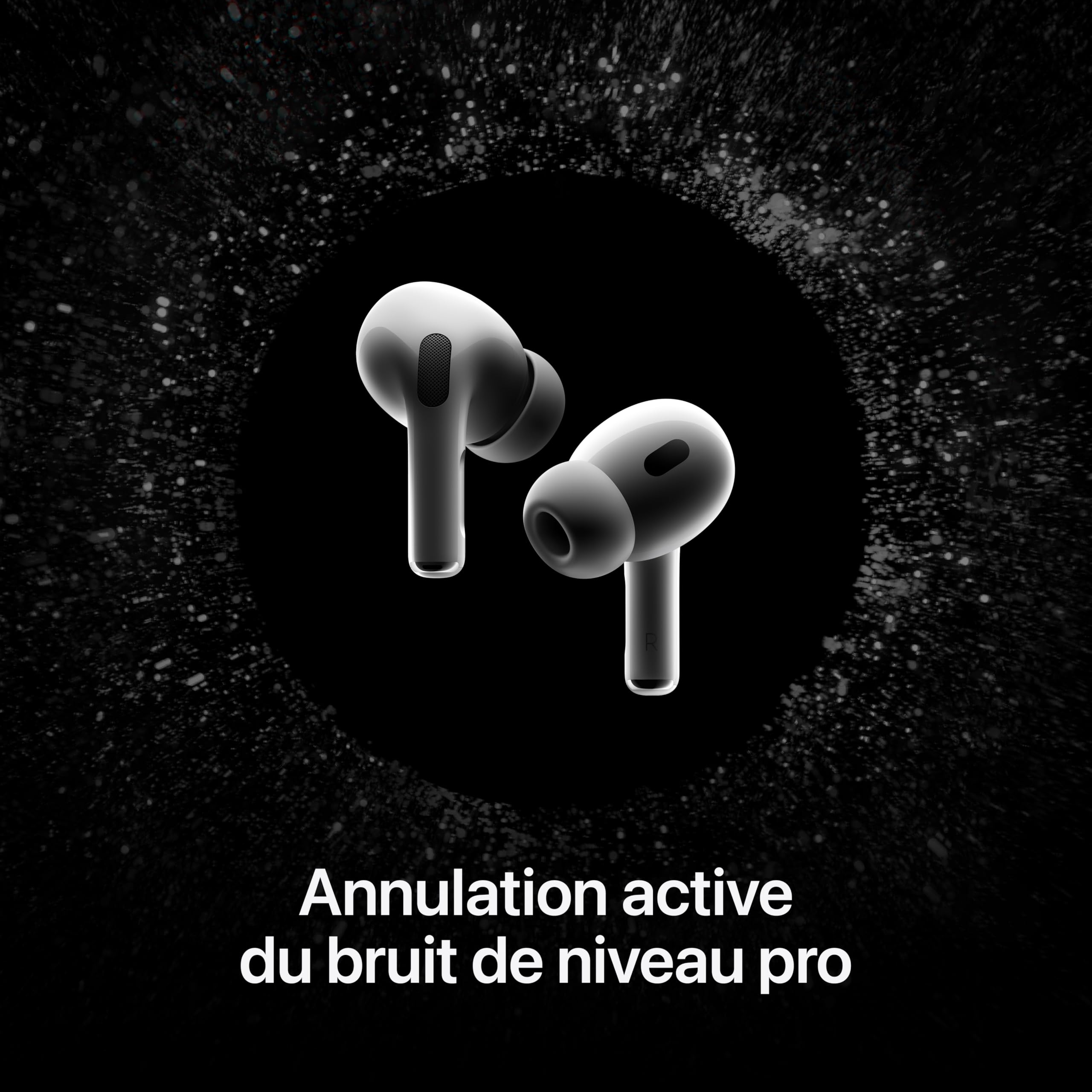 Apple AirPods Pro (2nd Generation) Wireless Ear Buds with USB-C Charging, Up to 2X More Active Noise Cancelling Bluetooth Headphones, Transparency Mode, Adaptive Audio, Personalized Spatial Audio