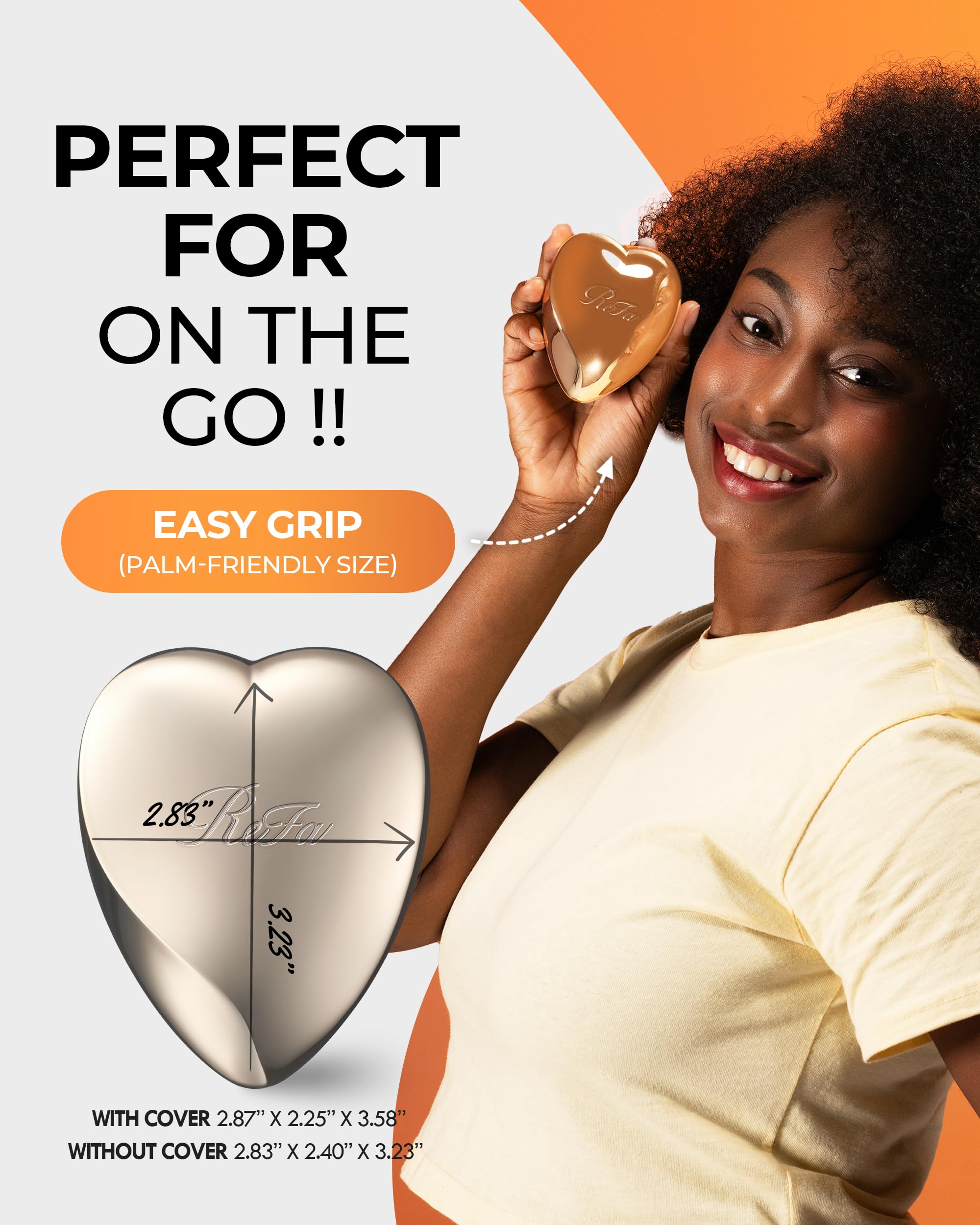 ReFa Heart Brush  | Heart-Shaped No-Tangle Brush for Thick Hair | Detangler Travel Brush for Women: CHAMPAGNE GOLD