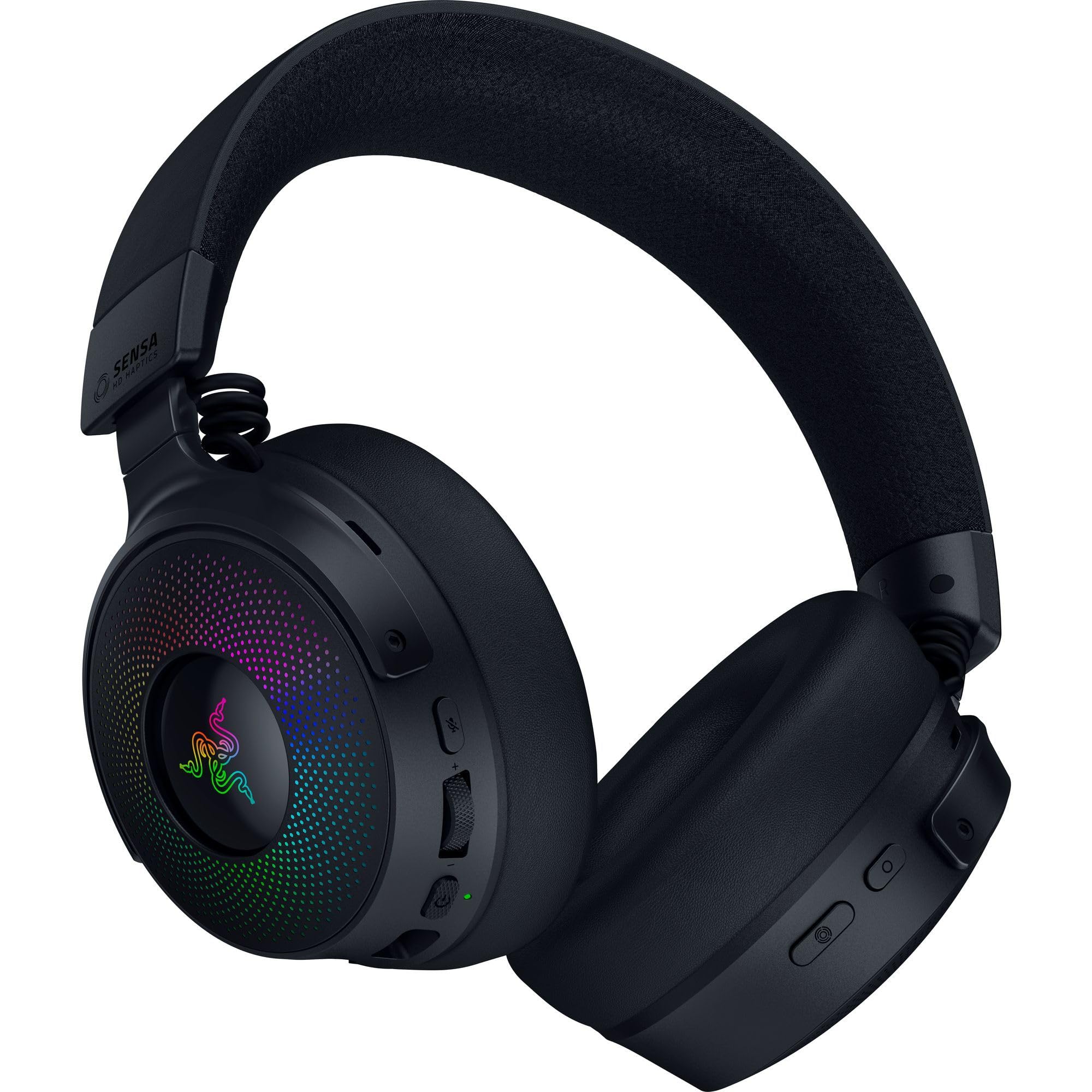 Razer Kraken V4 Pro Wireless Gaming Headset: OLED Control Hub - HD Haptics - 2.4GHz Wireless - Bluetooth - USB - 3.5 mm - Super Wideband Mic - For PC, Mac, PS5, Nintendo Switch, Steam Deck, Smartphone