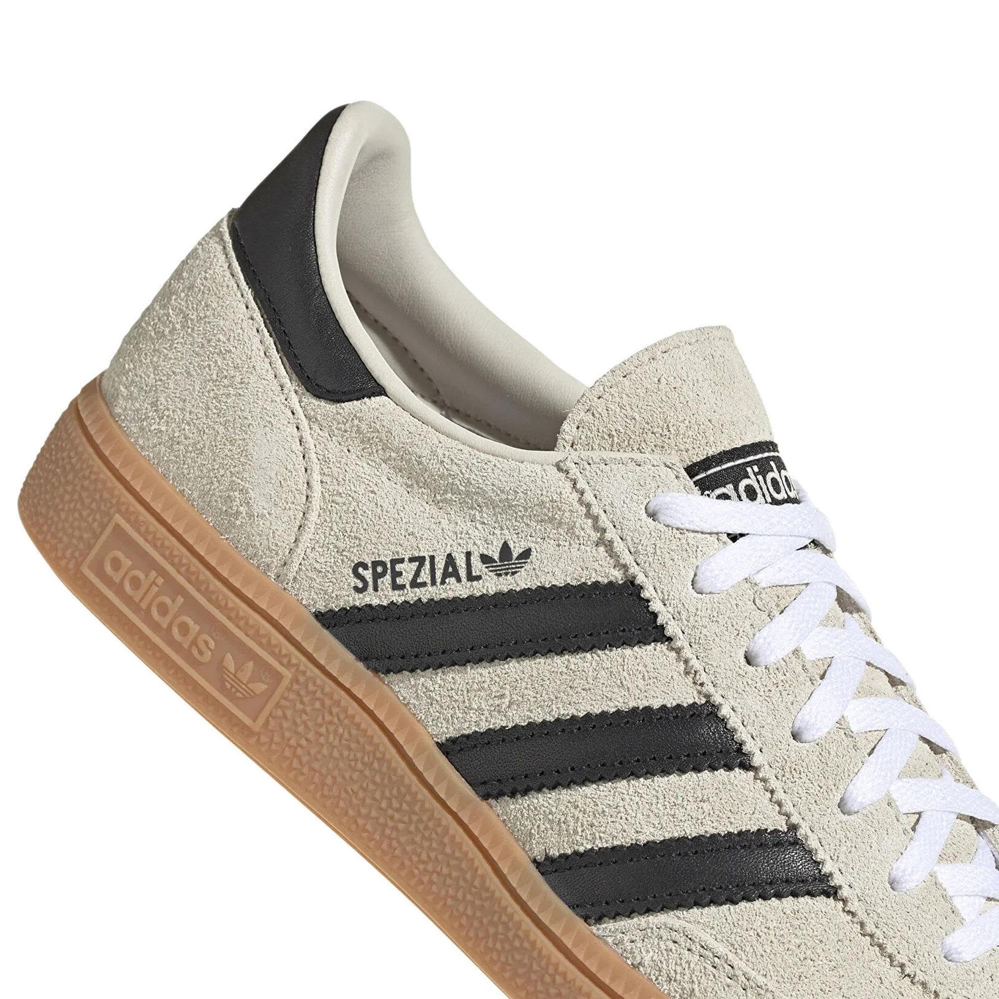 adidas Handball Spezial Womens Sneakers, Wonder Silver/Off White/Gum, Size 5: 7.5 Aluminium/Core Black/Cloud White