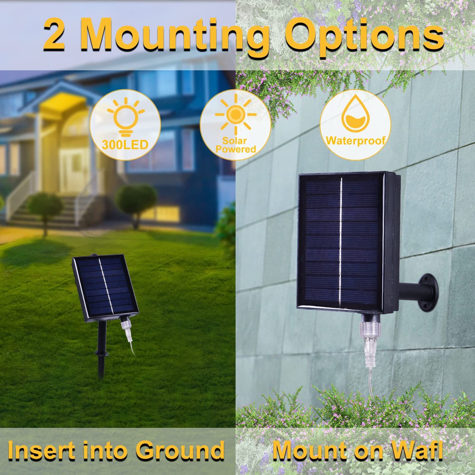 XINXIANLIAN 300LED Solar Curtain Lights Outdoor Indoor 8 Modes Solar Fairy Curtain String Lights Waterproof Twinkle Lights for Home Garden Patio Gazebo(): Warm White