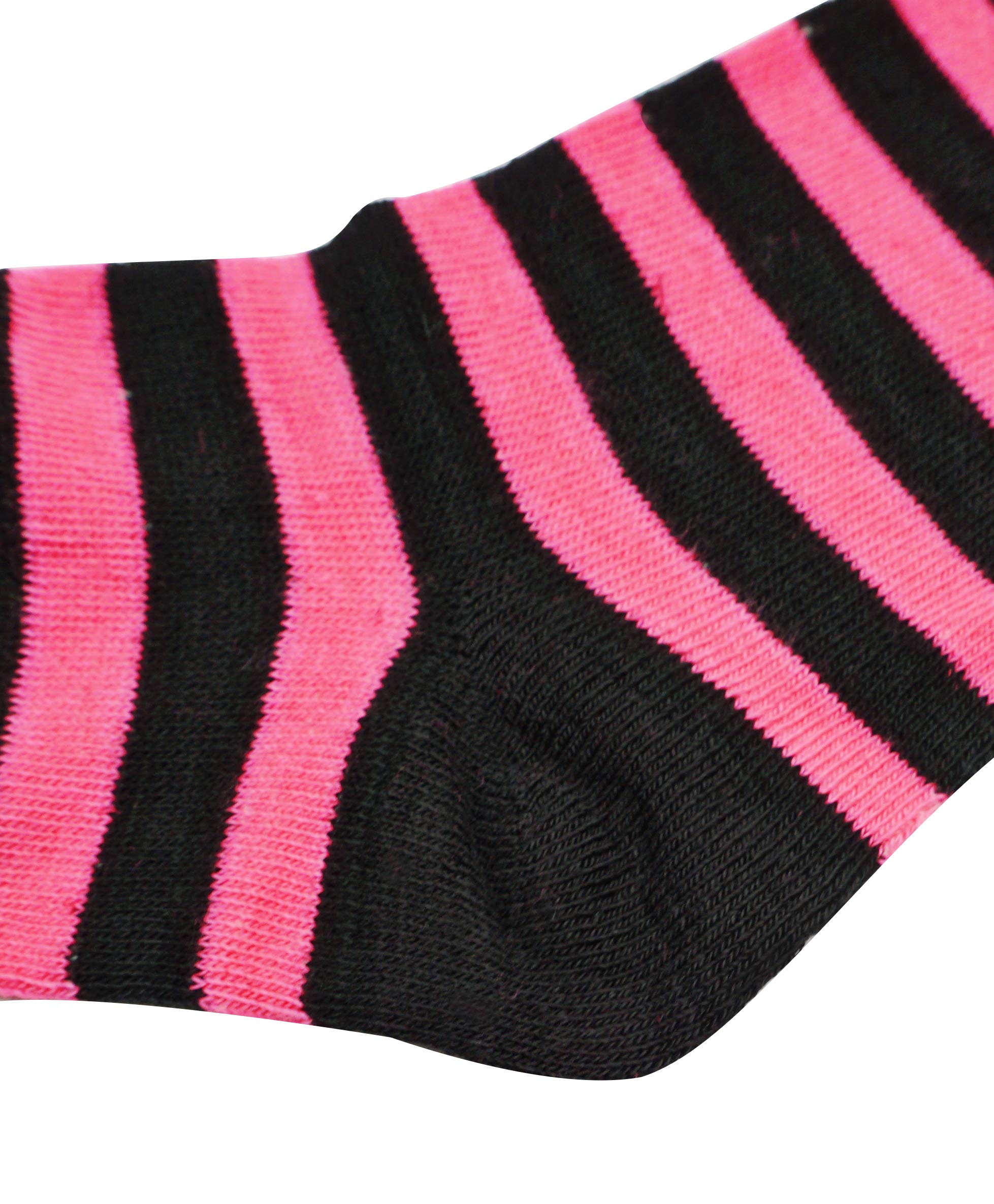 Bienvenu Womens Socks Striped Knee High Socks Arm Warmer Fingerless Gloves Set: Fuchsia