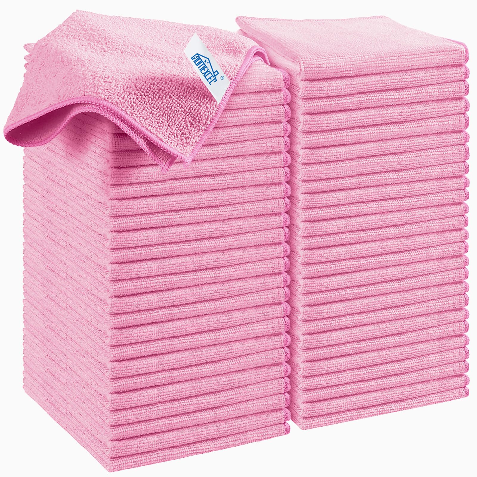HOMEXCEL Microfiber Cleaning Cloth,12 Pack Cleaning Rags, Cleaning Towels with 4 Color Assorted, 11.5"X11.5"(Green/Blue/Yellow/Pink)