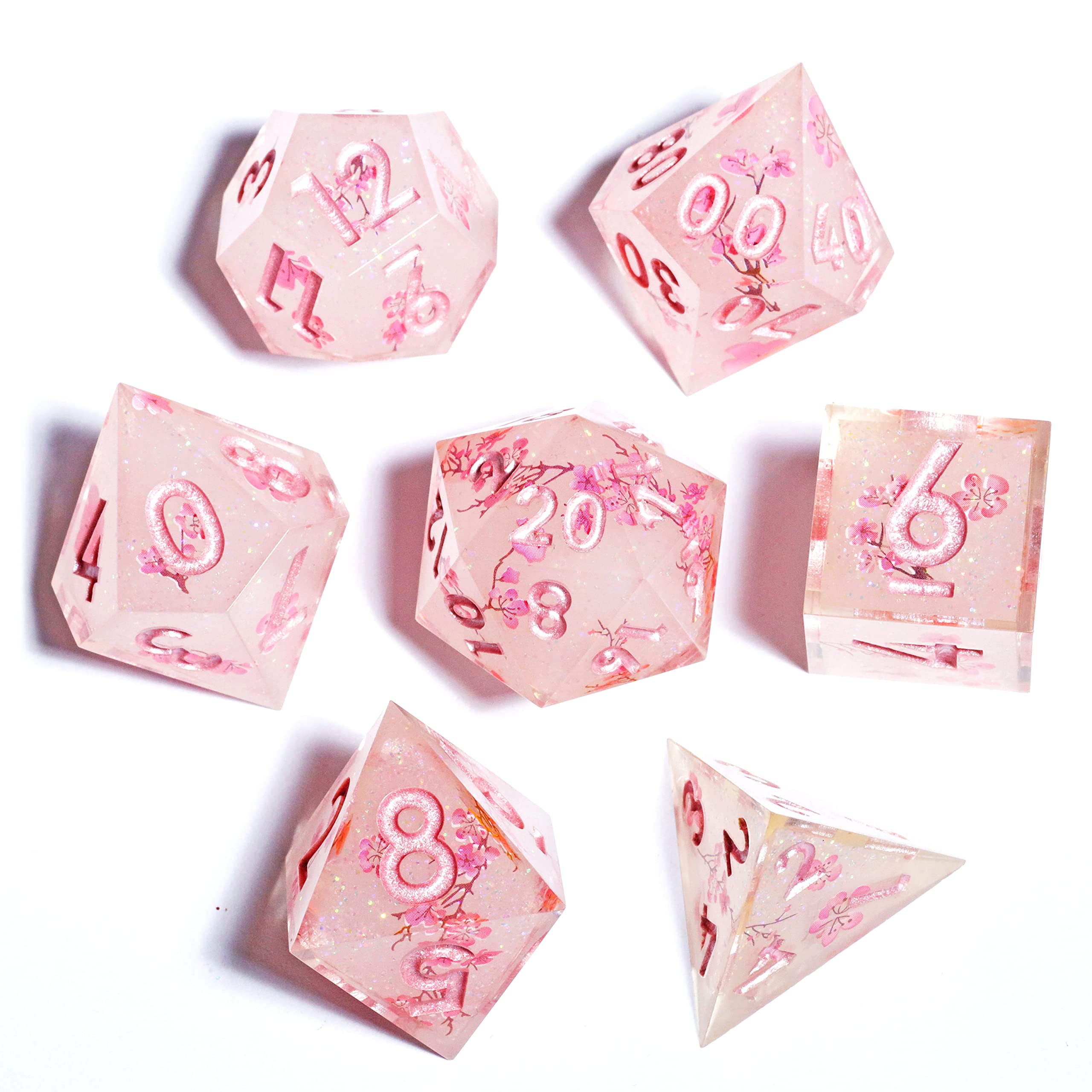 Mini Planet Sharp Edge Polyhedral RPG MTG Dungeons and Dragons Handmade DND Dice Set
