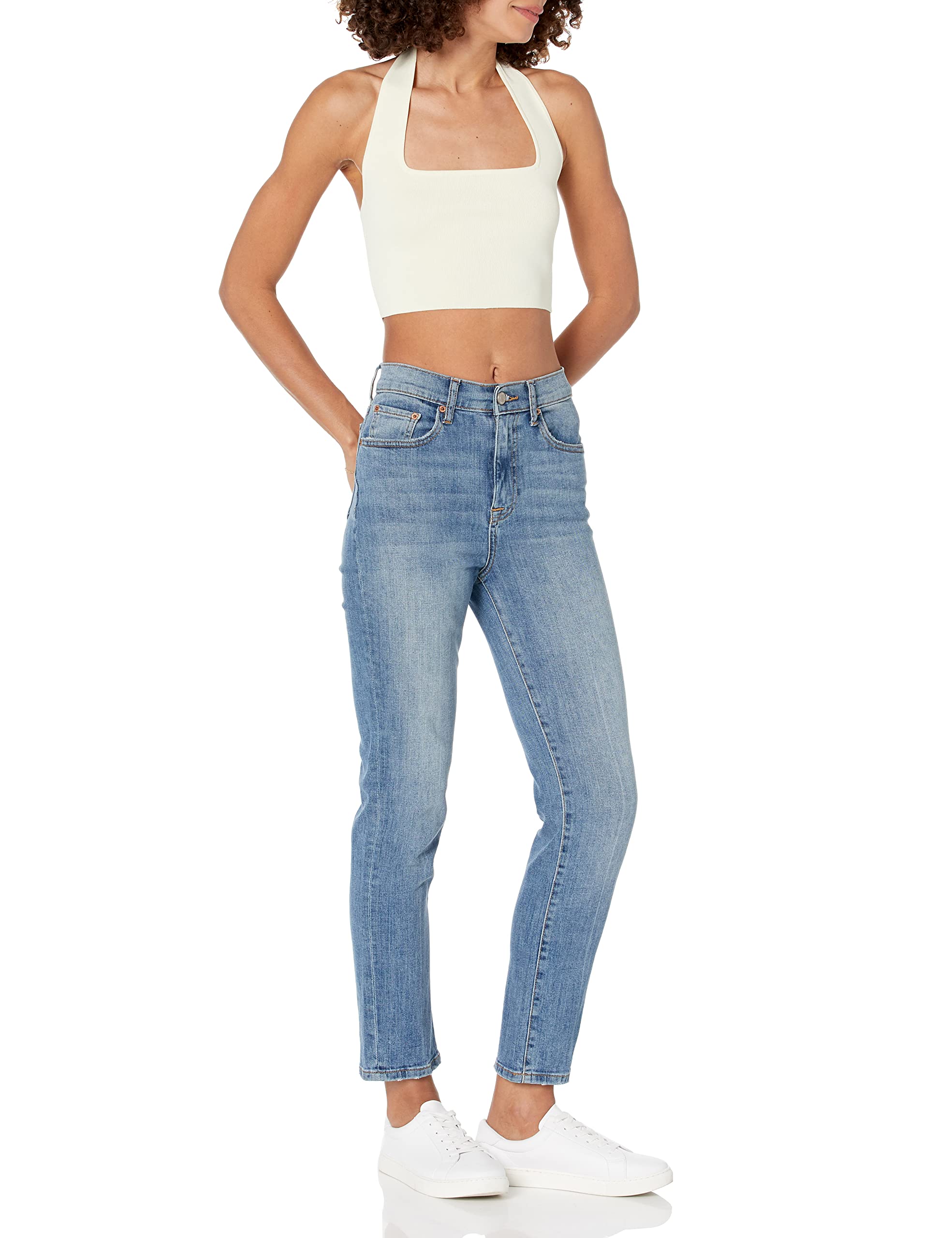The Drop Women's Greta Fitted Square-Neck Halter Sweater Bralette thumbnail 4