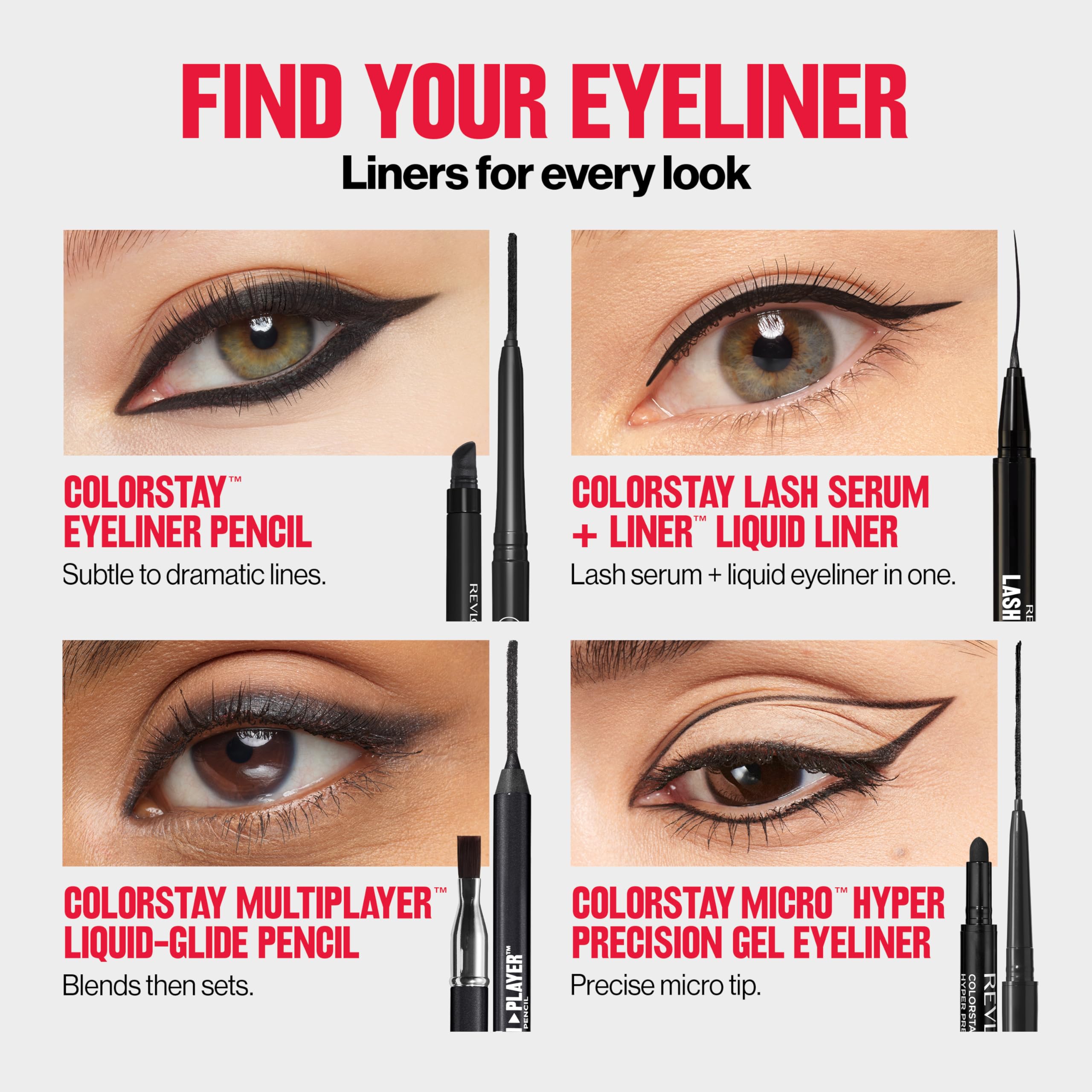 Revlon ColorStay Pencil Eyeliner with Built-in Sharpener, Waterproof, Smudgeproof, Longwearing Eye Makeup with Ultra-Fine Tip, 201 Black, 0.01 oz: Black 0.01 Ounce (Pack of 1)