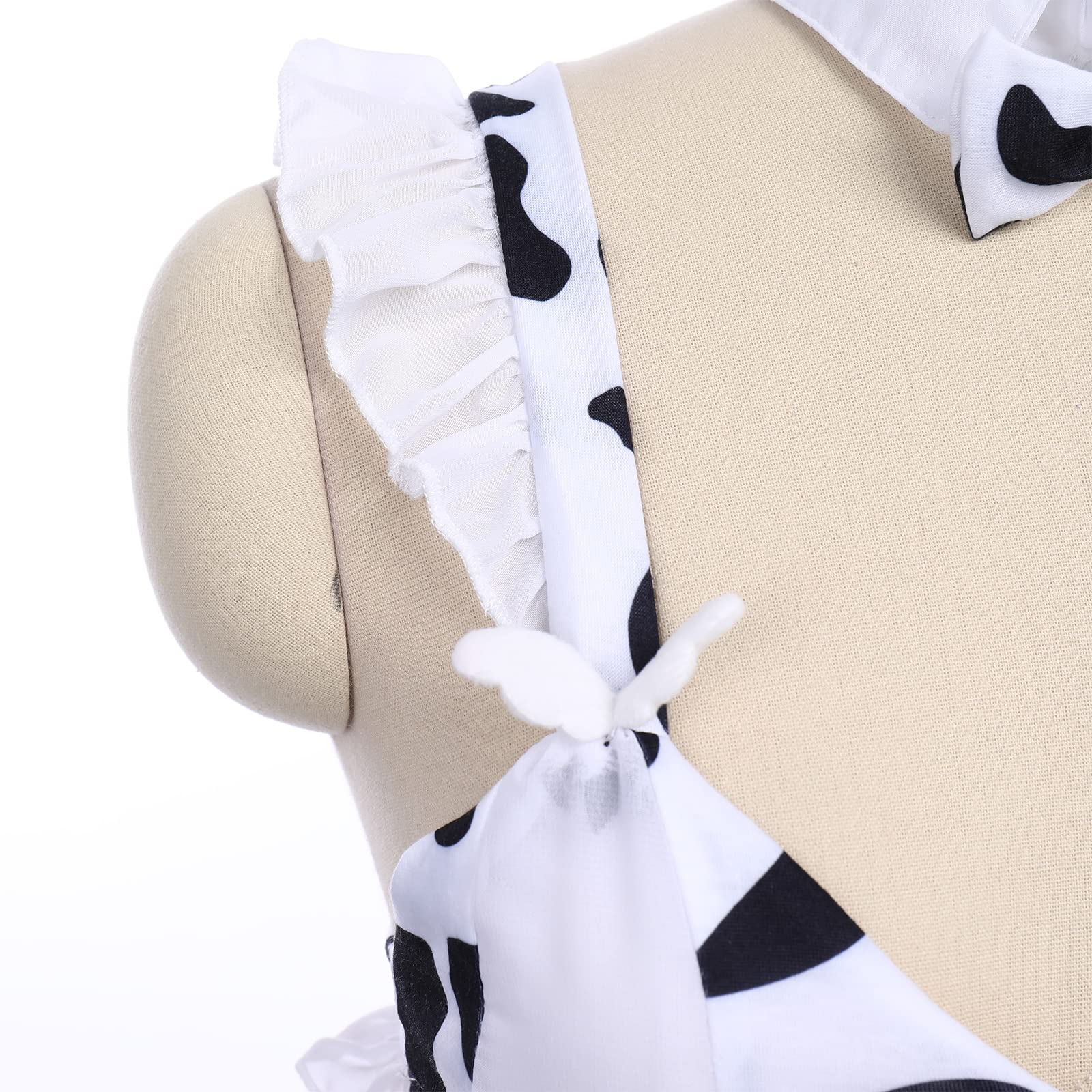 FYMNSI Women Sexy Milk Cow Lingerie Set Anime Maid Cosplay Costume Mini Bikini Bra Bodysuit with Bell Choker Stockings Outfit: One Size Z - Cow Maid Set