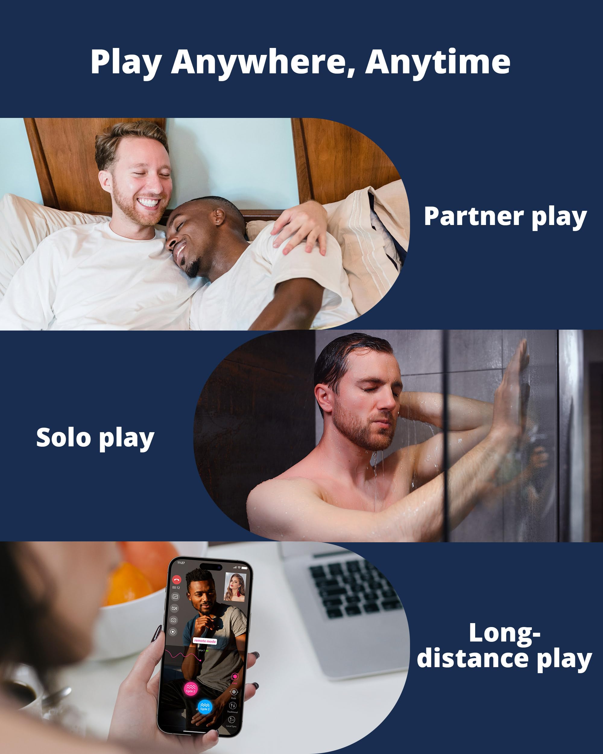 LOVENSE Edge 2 Prostate Massager Adjustable Vibrating Butt Plug, APP Remote Control Male Vibrator Anal Dildo Adult Sex Toys & Games for Beginner Advanced Player, Powerful Vibration, Waterproof