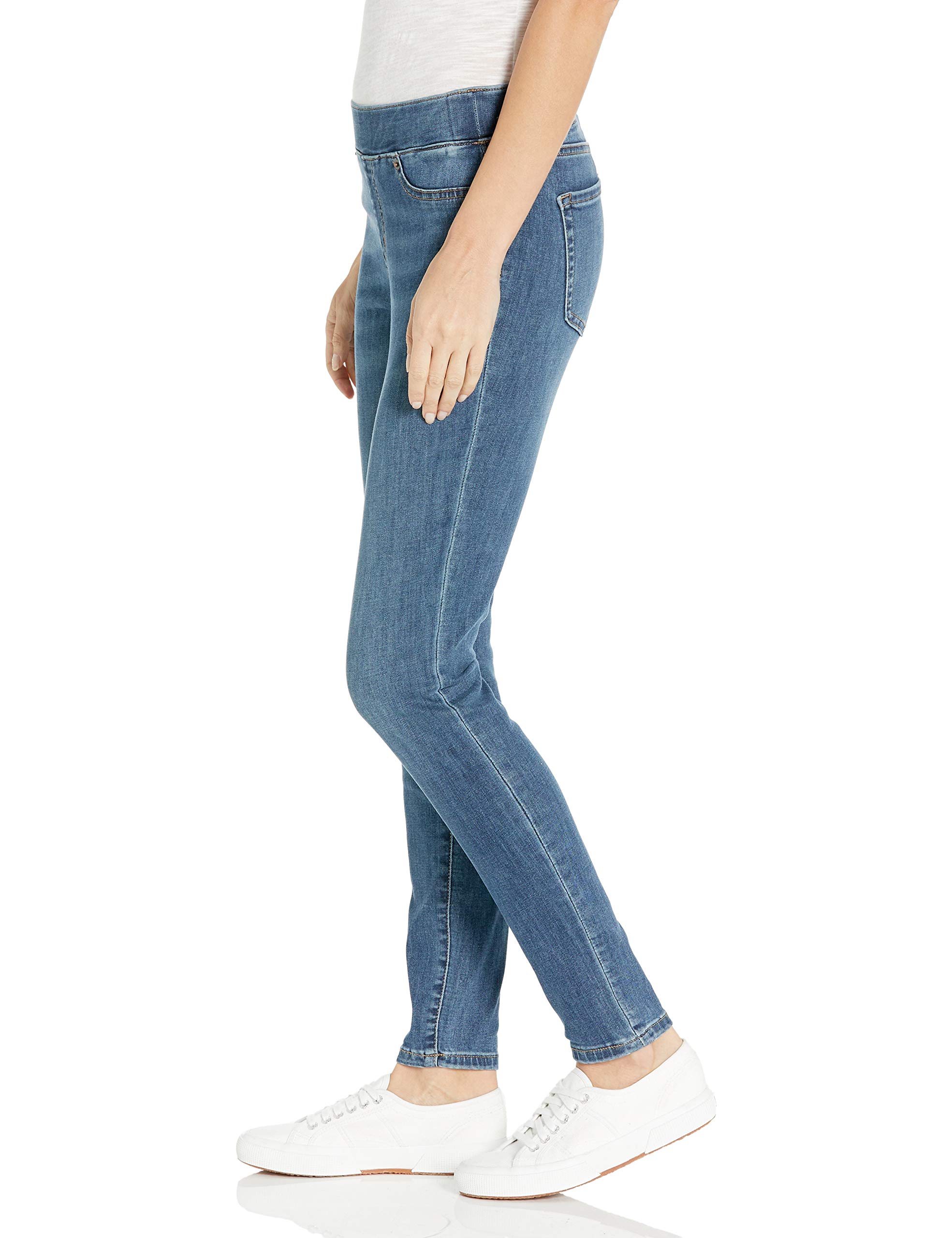 Amazon Essentials Women's Mid-Rise Stretch Pull-On Jegging (Available in Plus Size): 16 Long Medium Wash