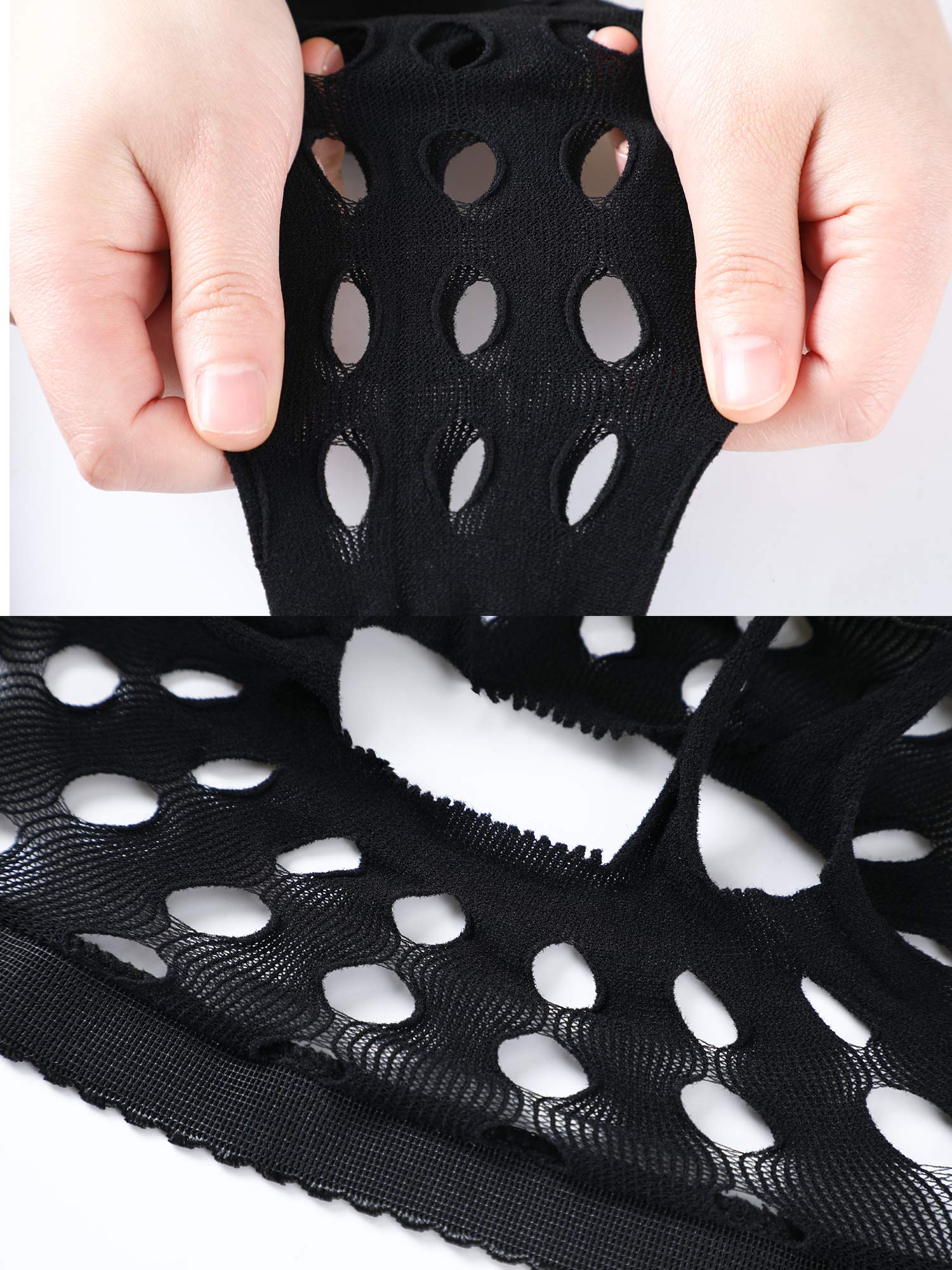6 Pairs Women Fishnet Thigh High Stockings Garter Belts and Suspender Pantyhose Stockings for Halloween (Classic, Black,Medium): Skylety 6 Pairs Women Suspender Pantyhose Stockings Tights Stretchy High Stockings for Dress up Favors (Black,Large - X-Large)