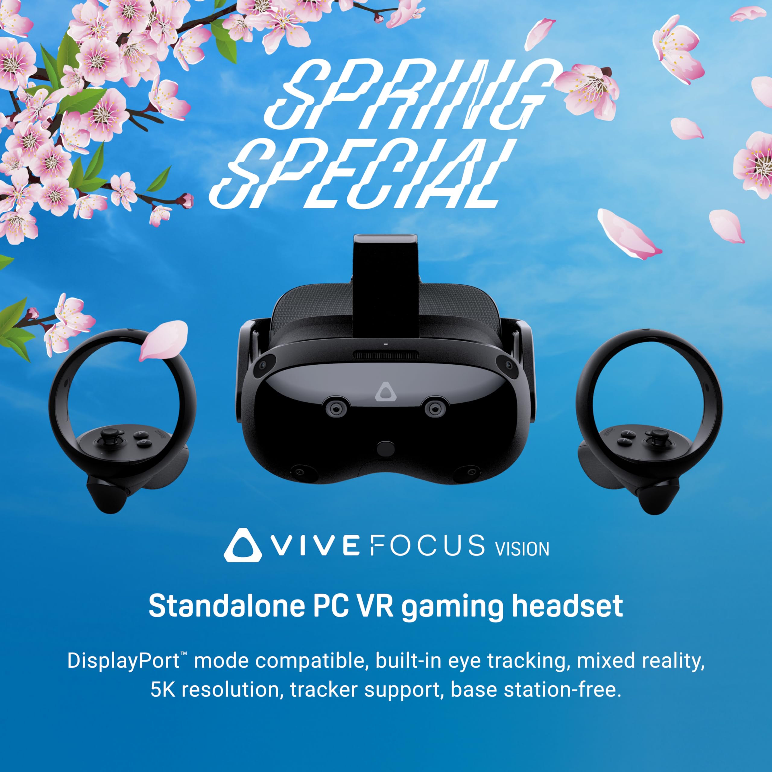 HTC Vive Focus Vision VR Headset with DisplayPort PC Streaming Kit & Starter Game Pack