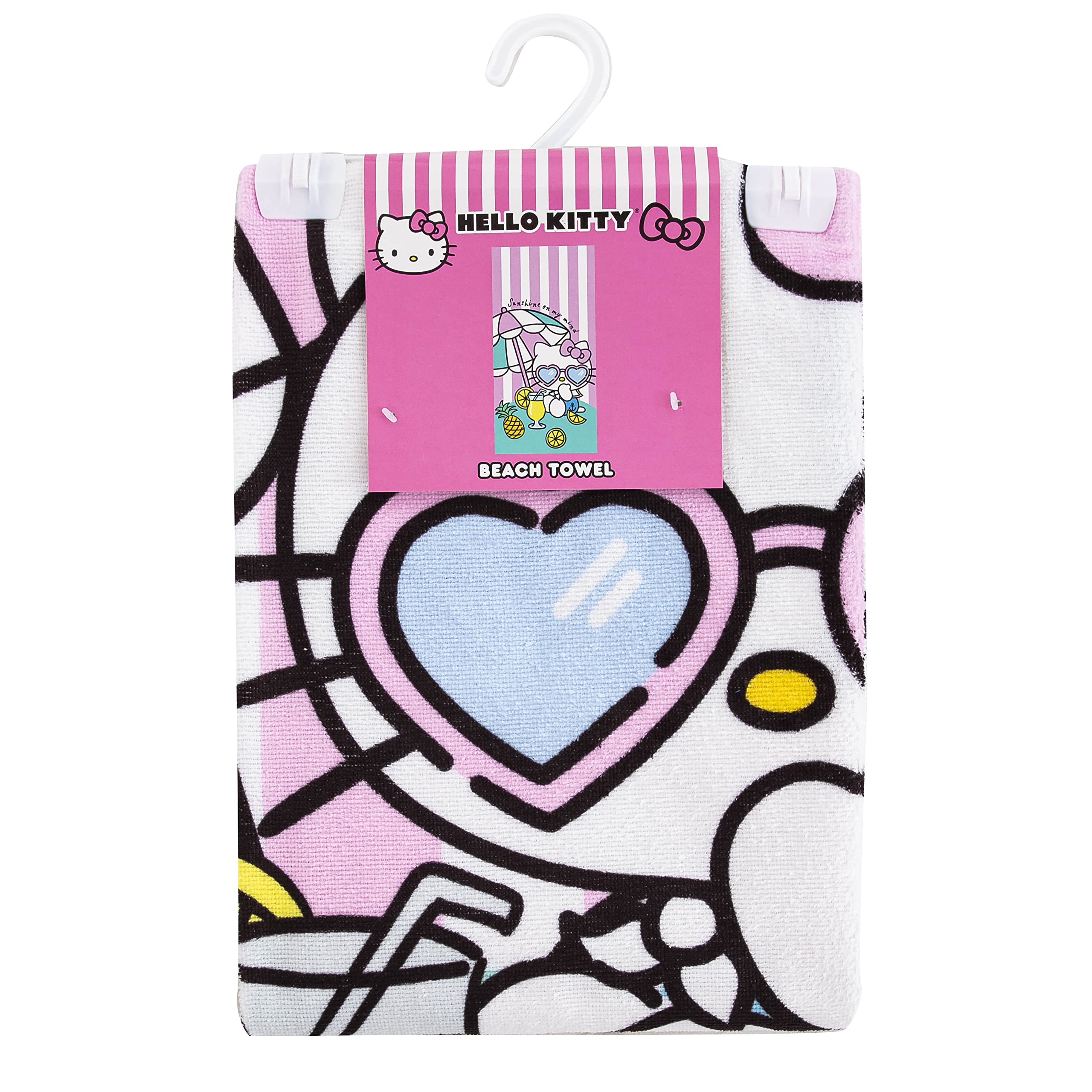 Northwest Beach Towel, Cotton, 30" x 60", Hello Kitty Umbrella Drink