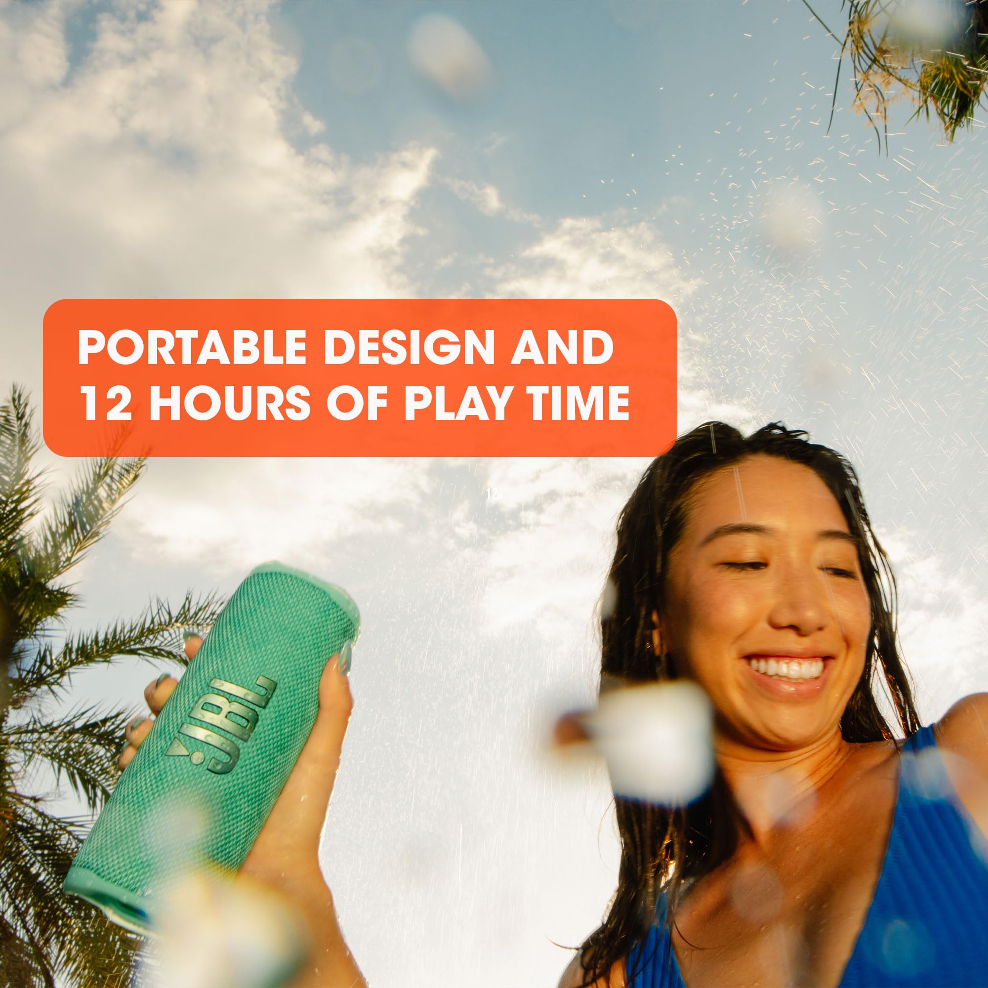 JBL Flip 6 - Portable Bluetooth Speaker, powerful sound and deep bass, IPX7 waterproof, 12 hours of playtime, JBL PartyBoost for multiple speaker pairing for home, outdoor and travel (Teal): Green Flip 6