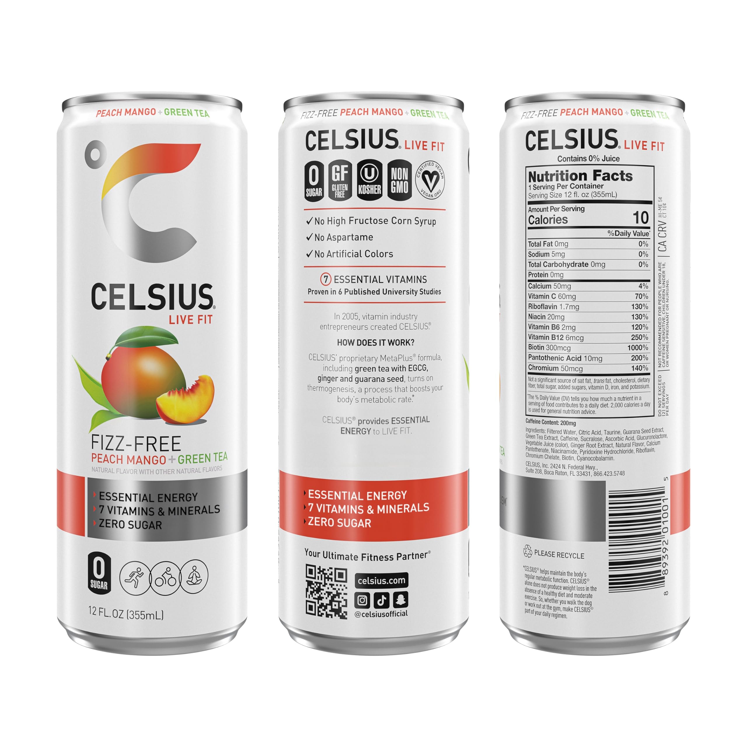CELSIUS Sparkling Tropical Vibe, Functional Essential Energy Drink 12 Fl Oz (Pack of 12) - Image 3
