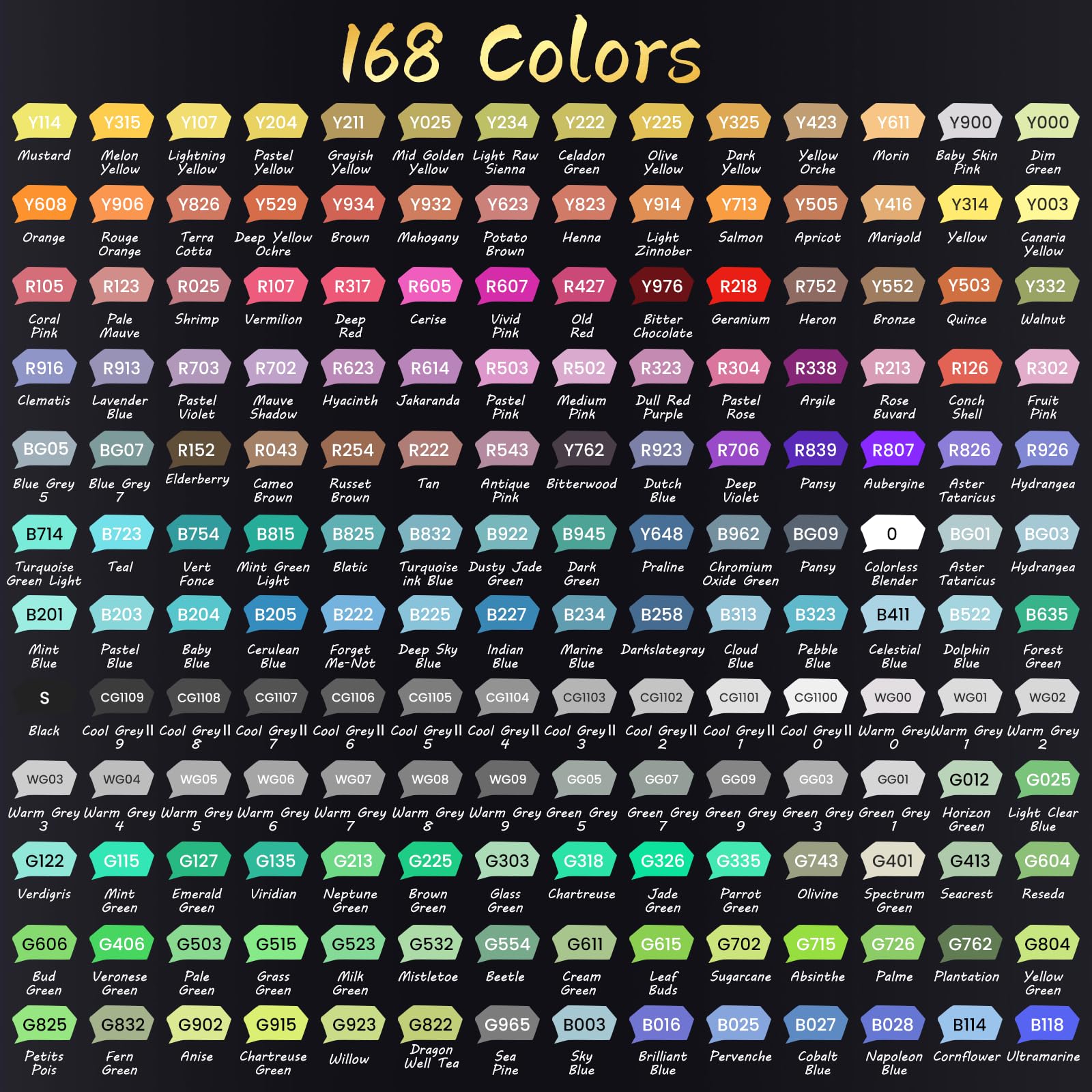 Caliart Markers, 100 Colors Dual Tip Art Markers Sketch Pens Permanent Alcohol Based, with Case for Adult Kids Halloween Drawing Sketching (Black Barrel) thumbnail 7