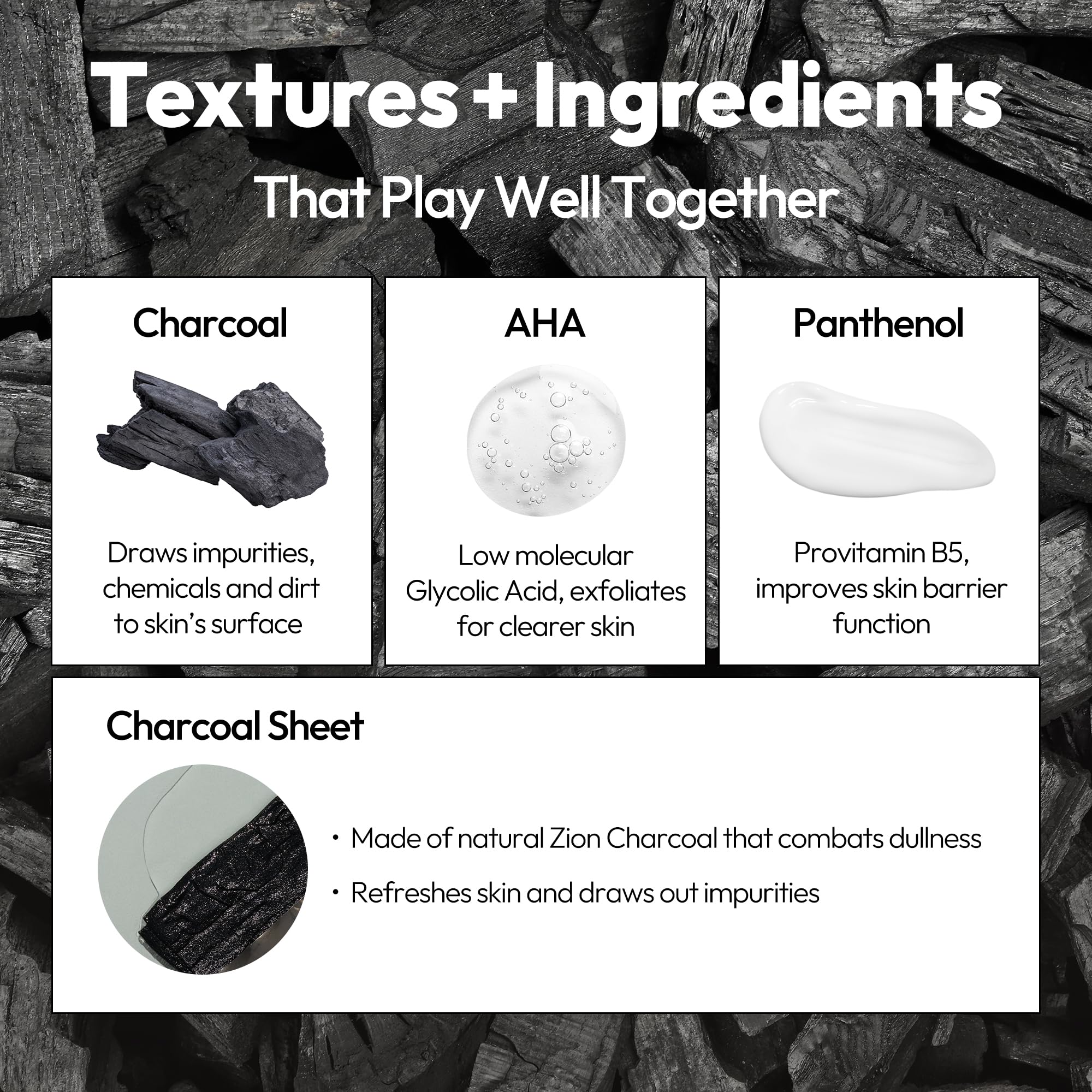 LAPCOS  Sheet Mask, Daily Face Mask with Probiotics to Clarify Skin, Korean Beauty Favorite, 5-Pack: Charcoal