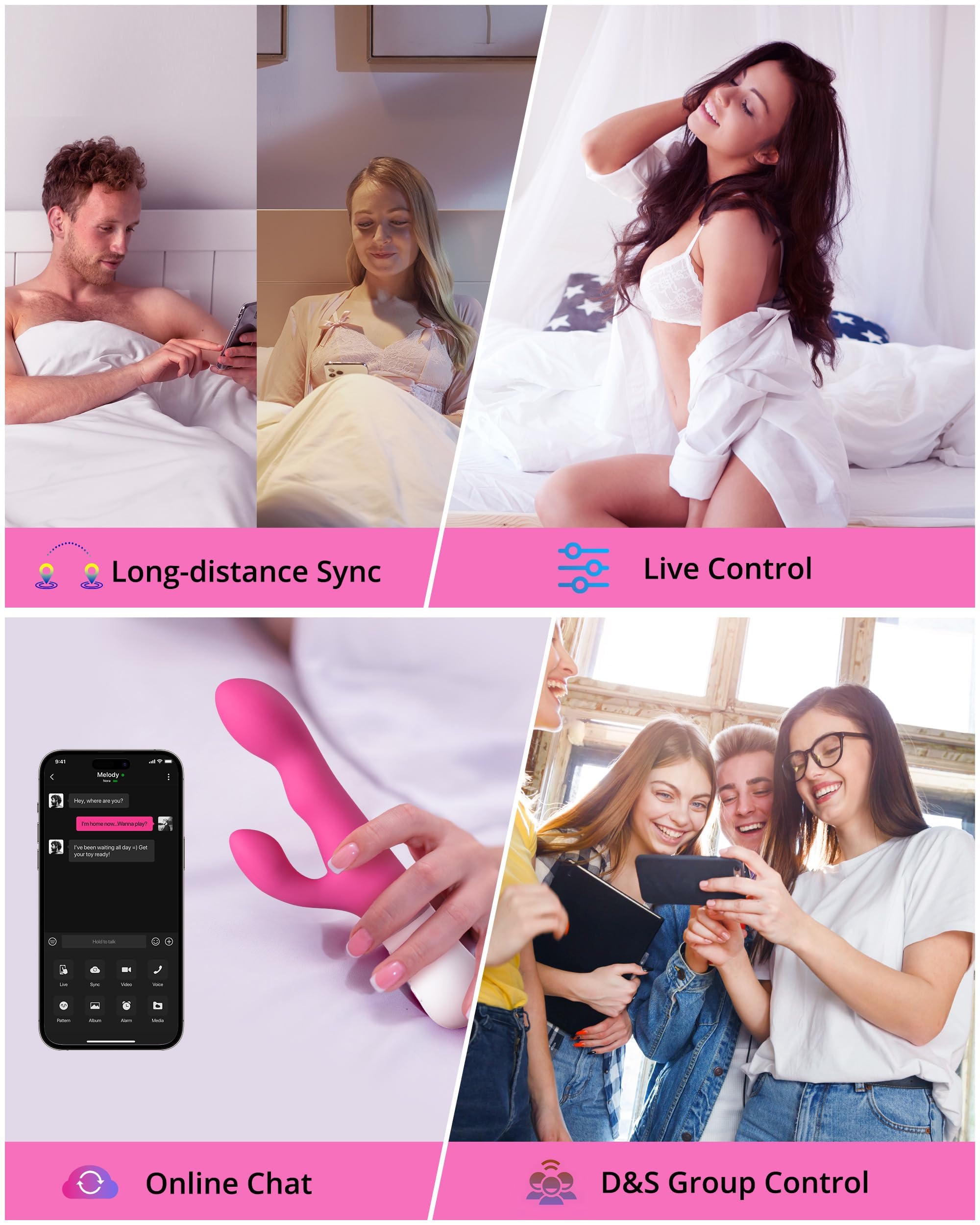 LOVENSE Nora Rabbit Vibrator with APP Control, Pink Vibrator Rabbit with Dual Motor, Clitoral Stimulator Dildo Massager, Sex Toys for Women with Smartphone Wireless: LOVENSE Nora Rabbit Vibrator with APP Control, Pink Vibrator Rabbit with Dual Motor, Clitoral Stimulator Dildo Massager, Sex Toys for Women with Smartphone Wireless