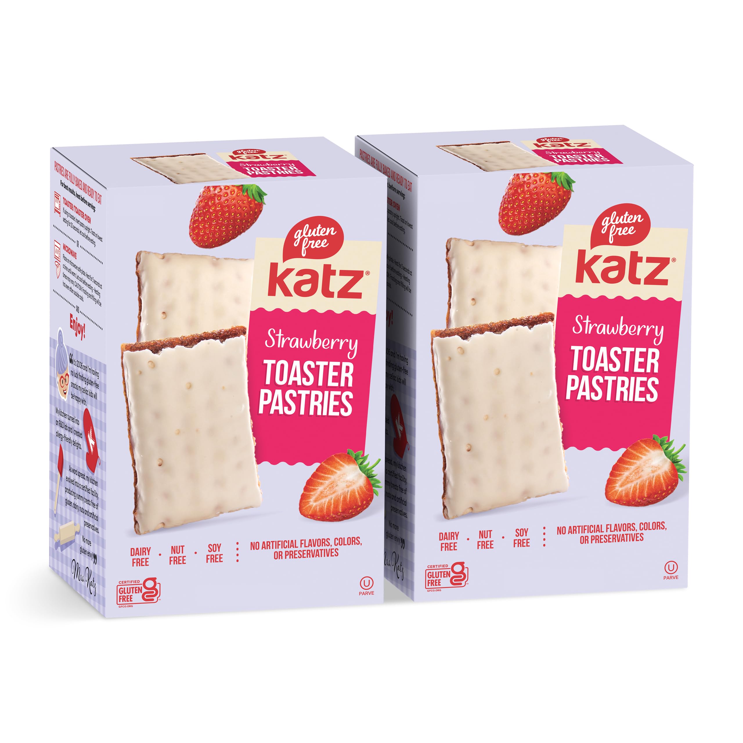Katz Gluten Free Toaster Pastries. Strawberry. Easy Breakfast Food Or Anytime Healthy Snacks For Adults & Kids. Gluten Free. Dairy Free, Nut Free, Peanut Free, Soy Free 8 OZ (Pack Of 12)