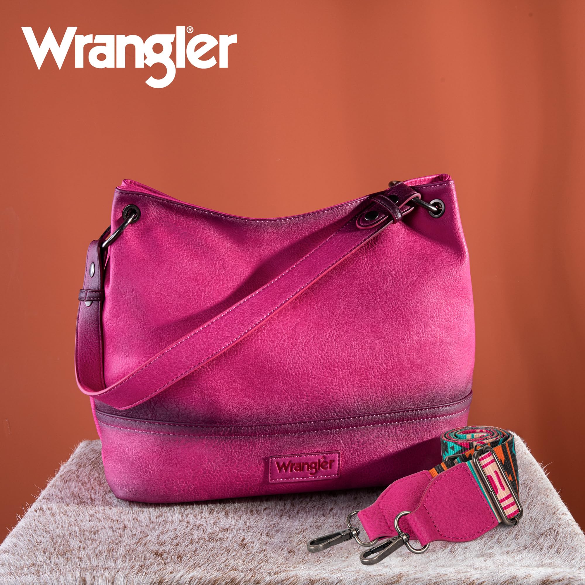 Wrangler Hobo Bags for Women Vegan Leather Top Handle Shoulder Purses and Handbags