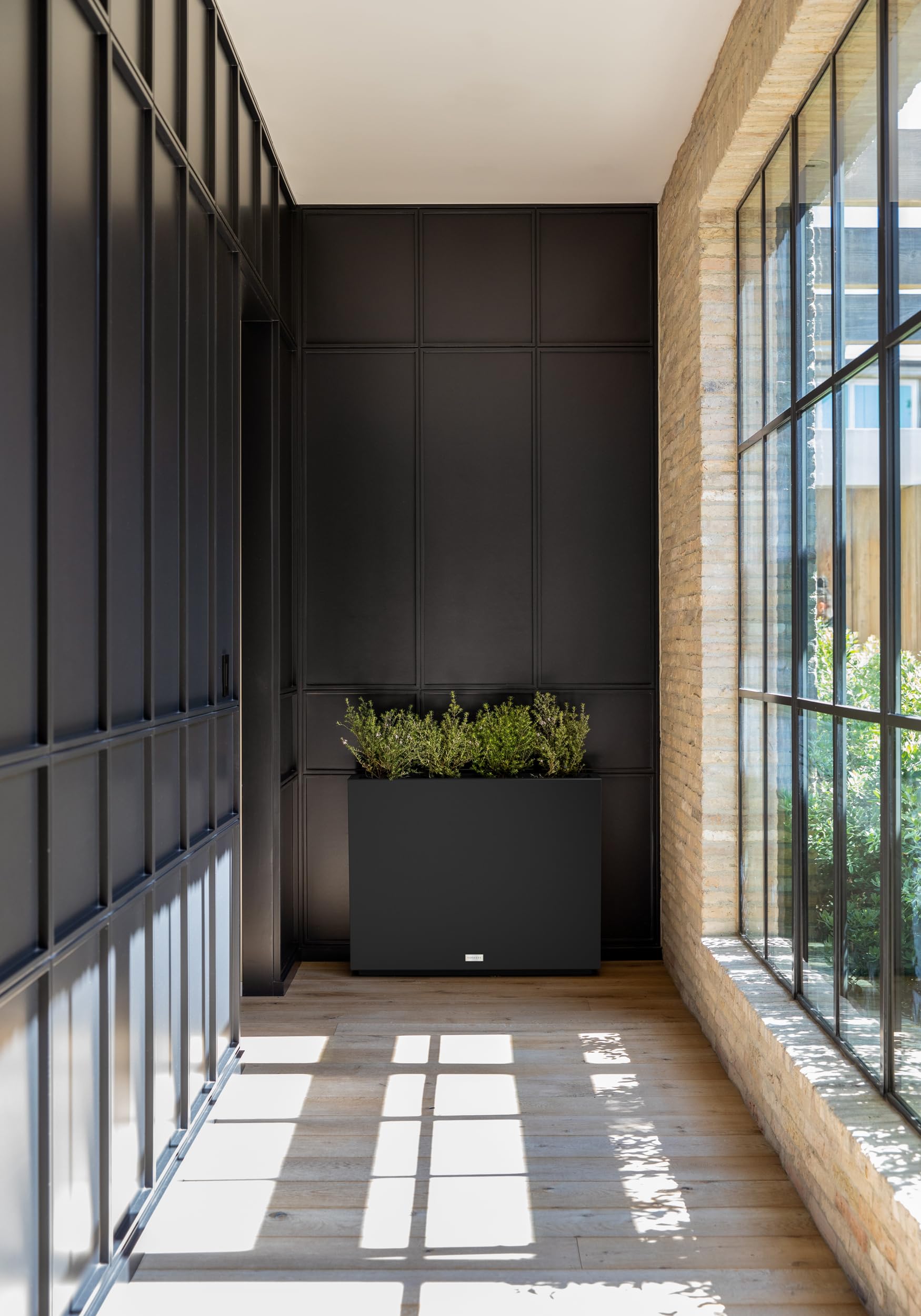 Veradek Block Series Span Plastic Planter - Tall Rectangular Planter for Indoor or Outdoor Patio/Porch | Durable All-Weather with Removable Insert Bucket | Modern Design for Plants, Flowers(2 Pack) thumbnail 5