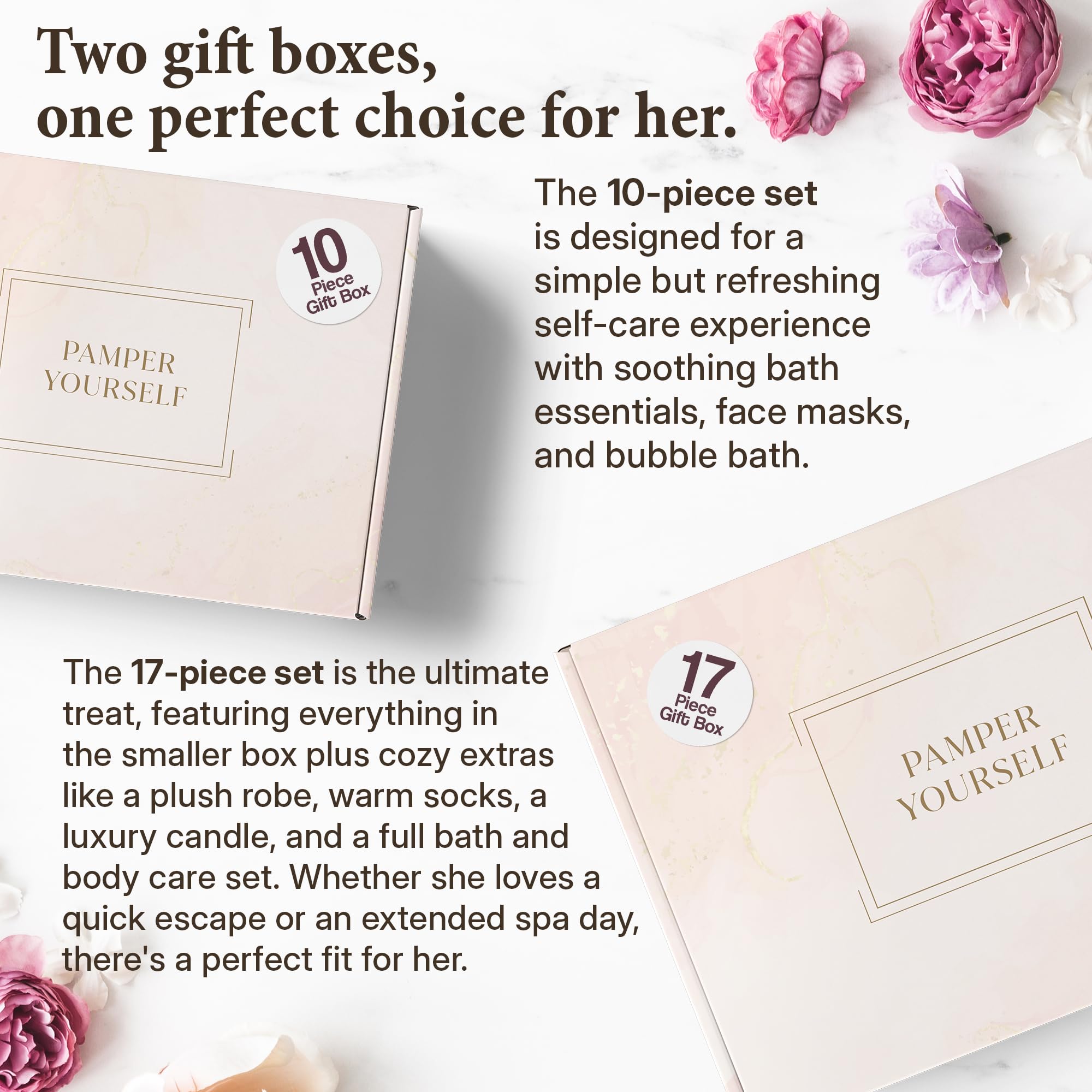 INFUSÉ 17-Piece Luxury Gift Set with Robe | Complete White Tea & Coconut Bath Collection | Self-Care Kit with Bath Bombs, Face Masks & Hair Care | Bridesmaid, Mom, Wife, Grandma or Loved Ones thumbnail 8