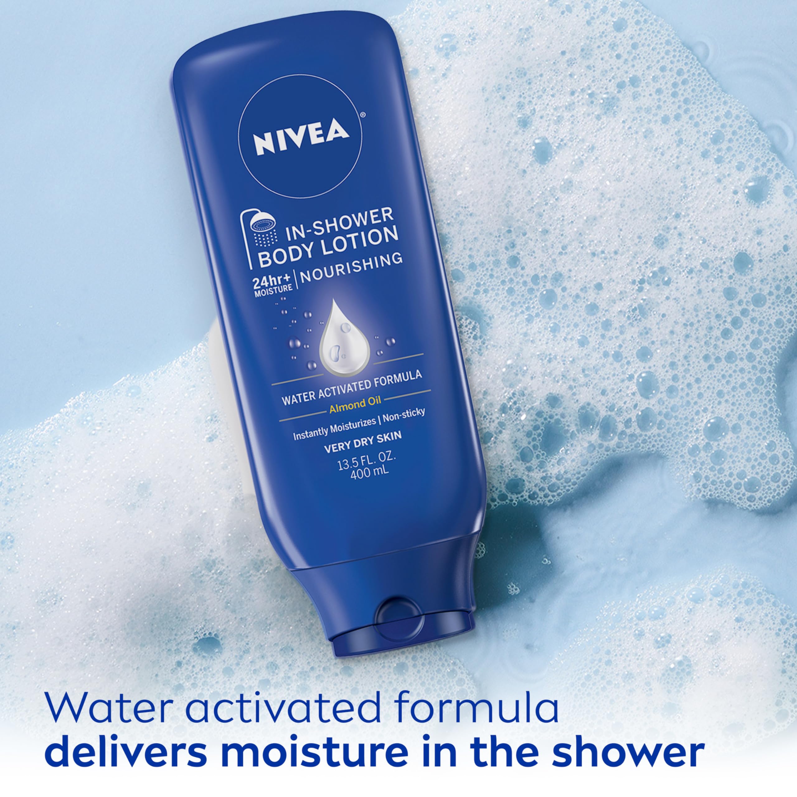 NIVEA Nourishing In Shower Lotion, Body Lotion for Dry Skin, 13.5 Fl Oz Bottle: 13.5 Fl Oz (Pack of 1)